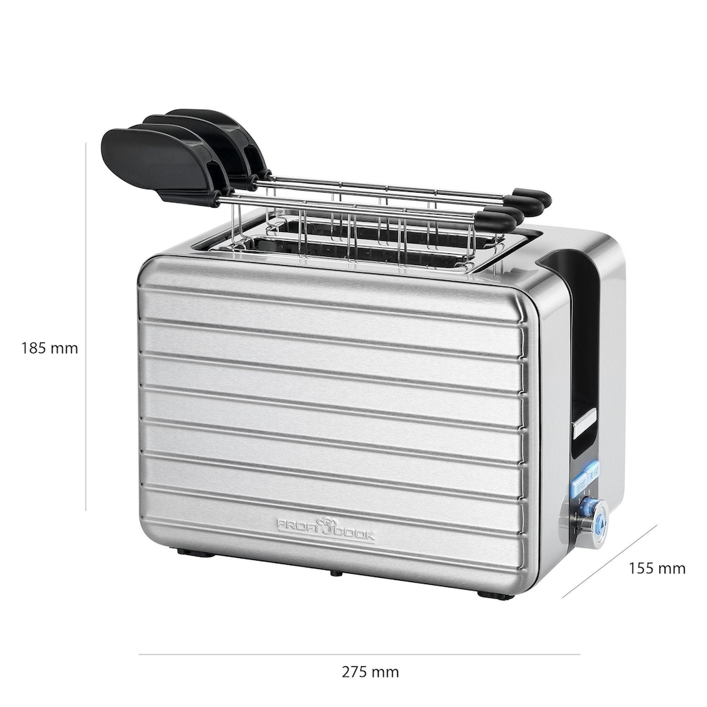 ProfiCook Toaster »PC-TAZ 1110«, 2 kurze Schlitze, für 2 Scheiben, 1050 W