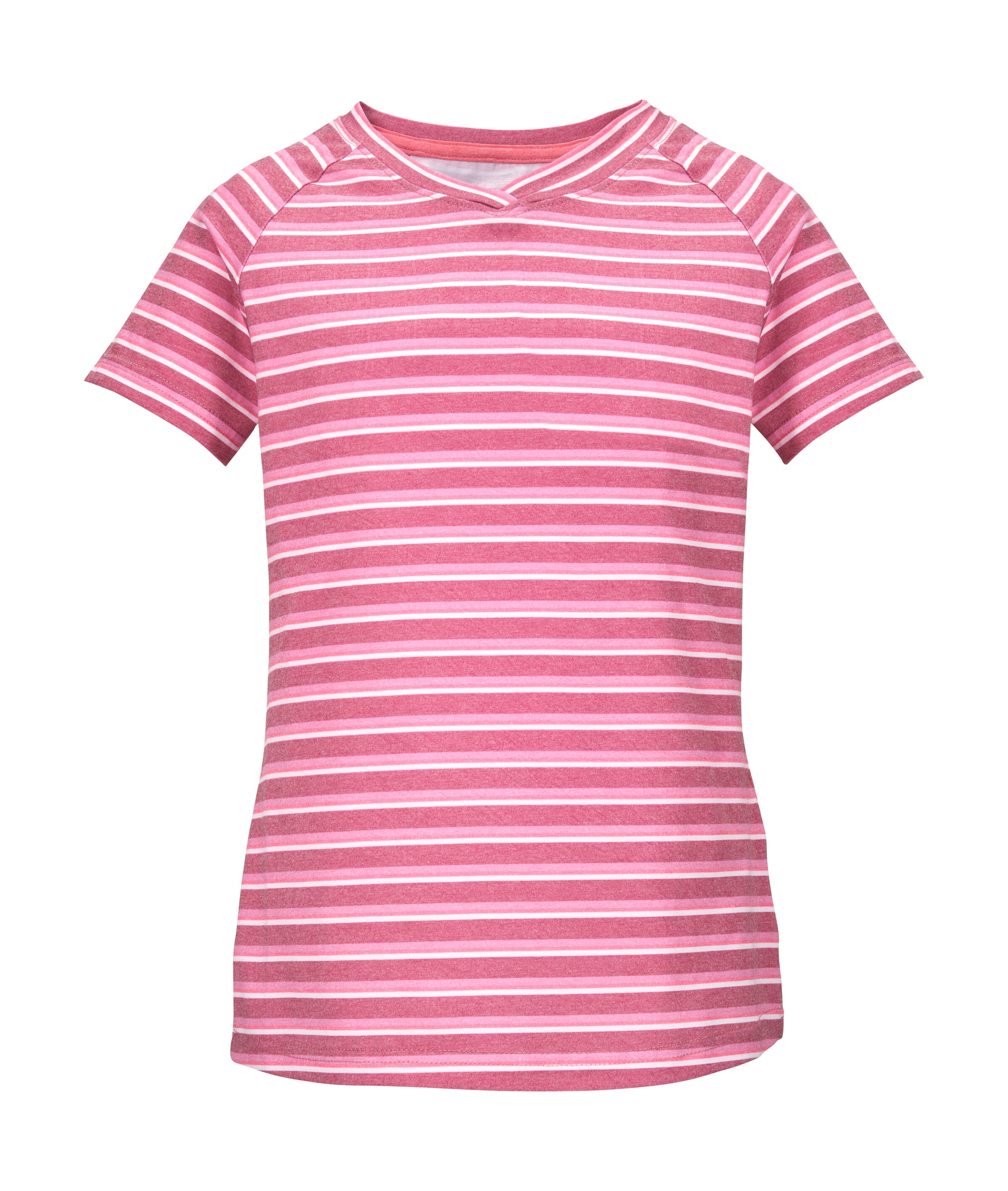 Killtec T-Shirt "KOS 136 GRLS TSHRT" Mädchen T-Shirt, V-Ausschnitt, Streifenmuster, Raglan-Schnitt