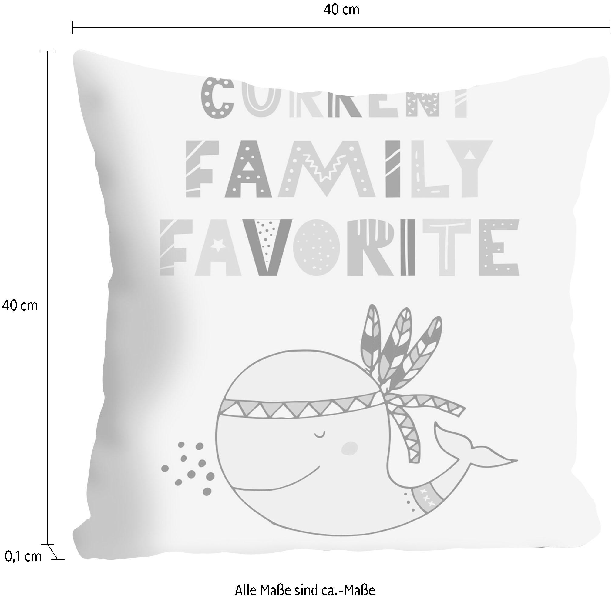 queence Dekokissen »»Family Favorite«« Kissenhülle ohne Füllung, 1 Stück