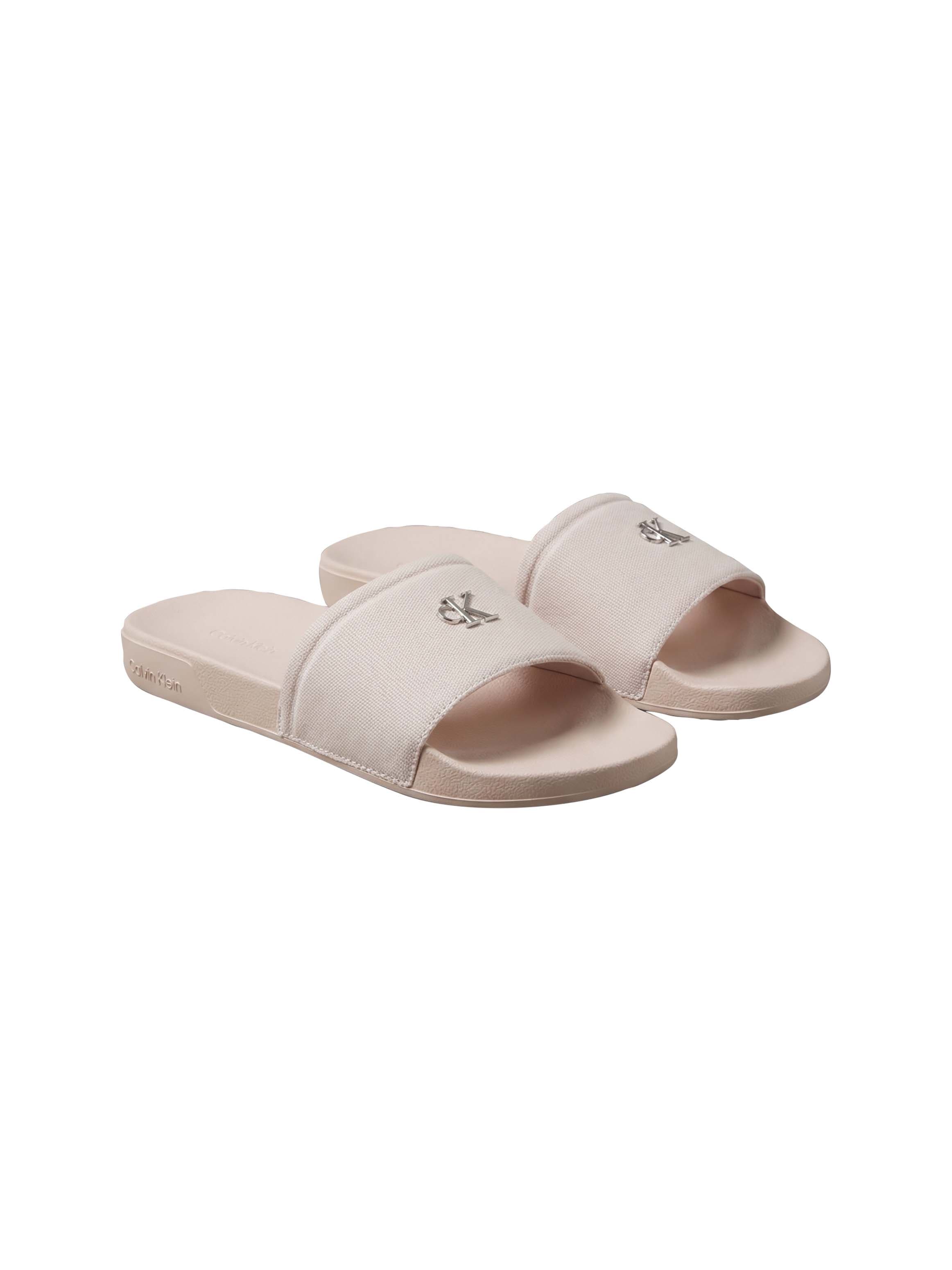 Calvin Klein Pantolette "ESS SLIDE CANVAS HDW" Strandschuh, Badeschuh, Flat günstig online kaufen