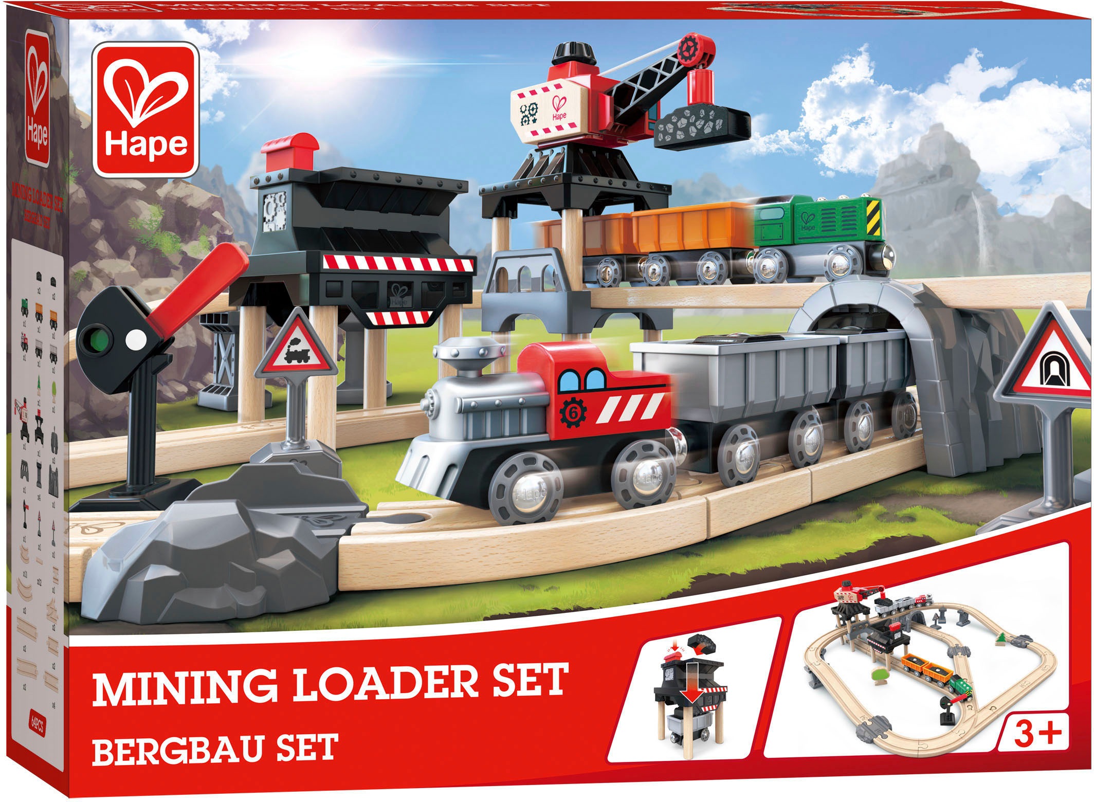 Hape Spielzeugeisenbahn-Gebäude »Bergbau-Set«, (Set, 64 tlg.)