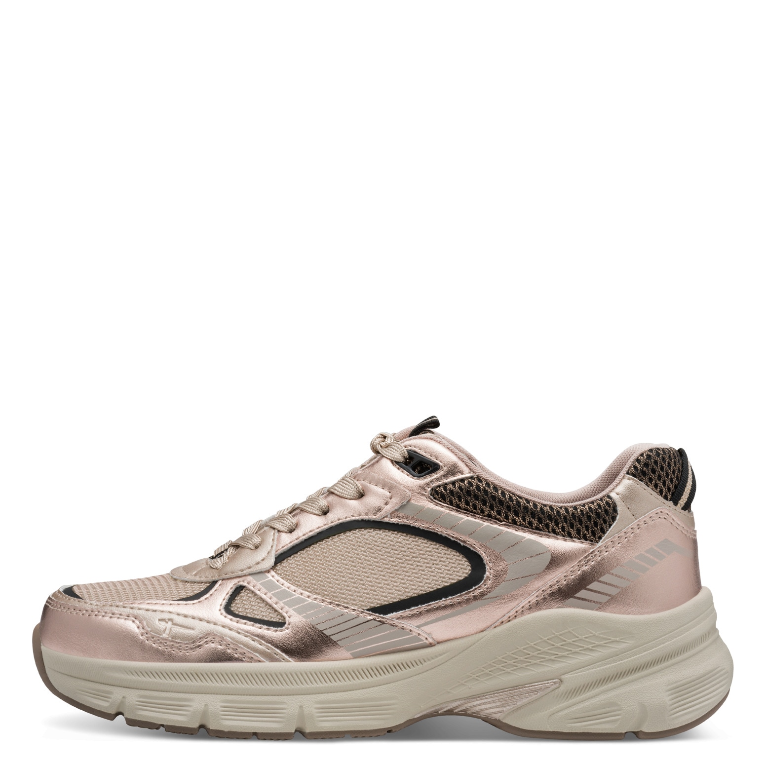 Tamaris Plateausneaker, Freizeitschuh, Halbschuh, Schnürer, Details in Metallicoptik