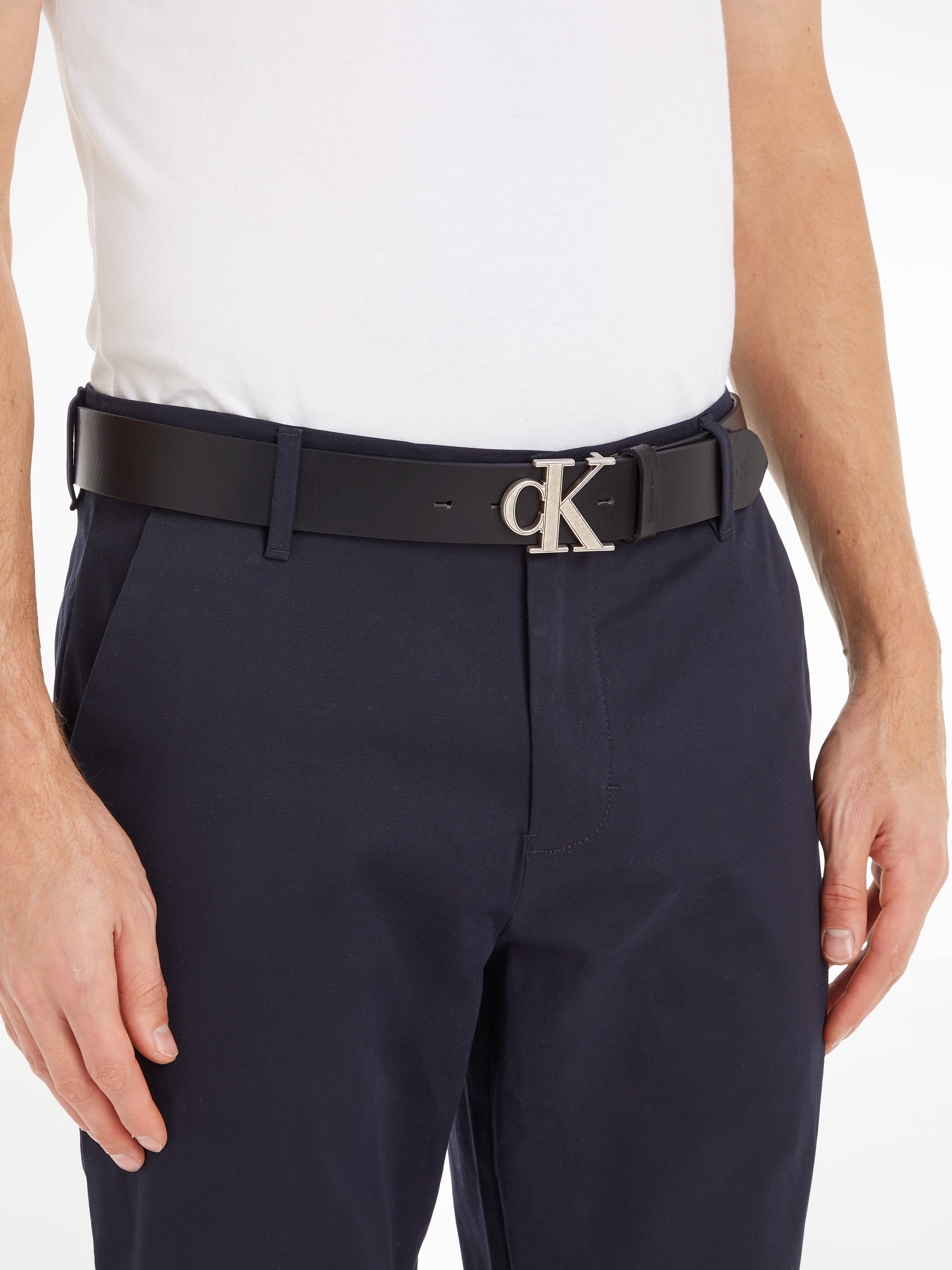 Calvin Klein Jeans Ledergürtel »MONOGRAM HARDWARE 35MM«