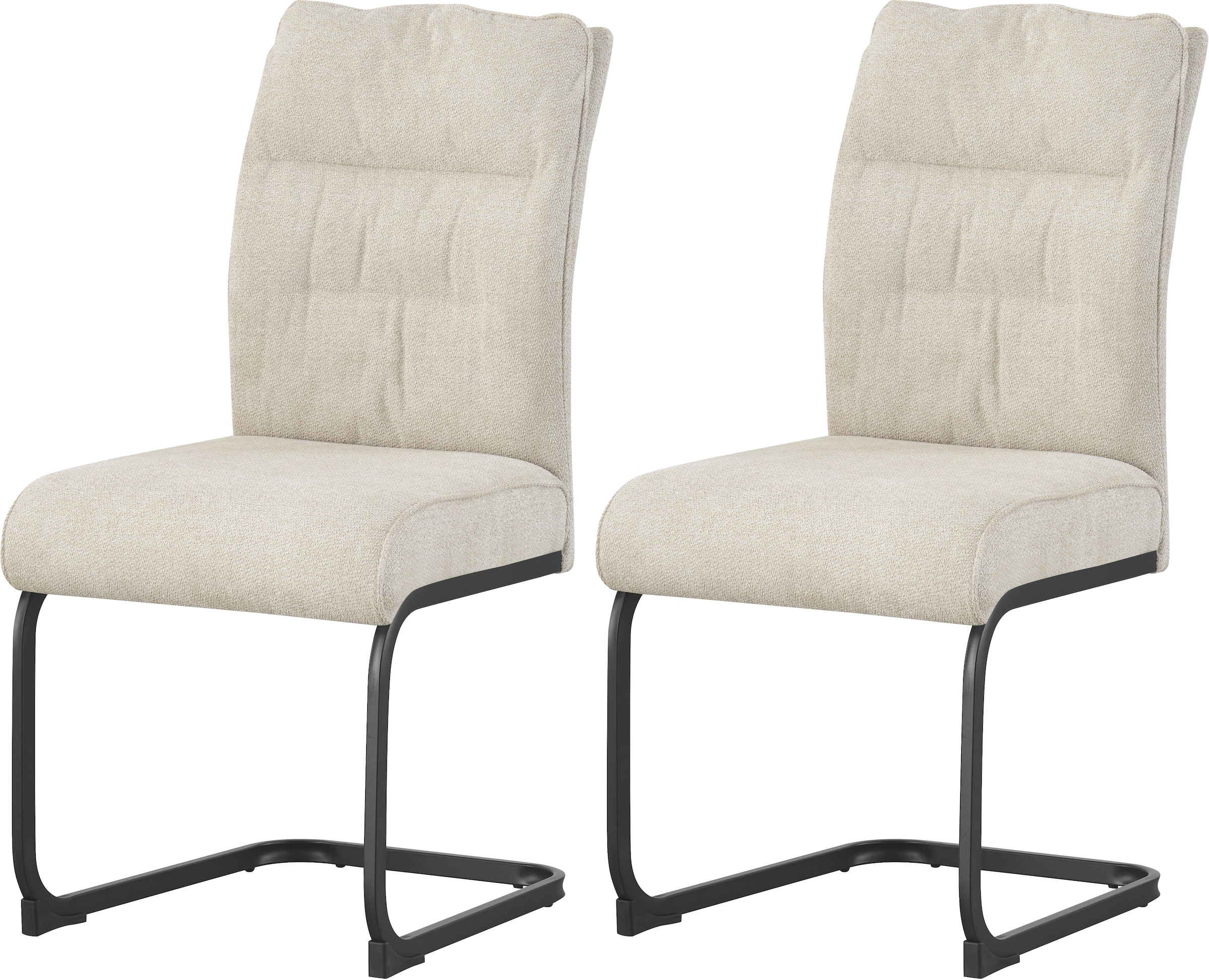 Home affaire Esszimmerstuhl "BARRIE, 2er Set, mit Metallgestell in matt schwarz" (Set) 2 Stk.in verschiedenen Farben, Belsatbarkeit pro Stuhl 120 kg