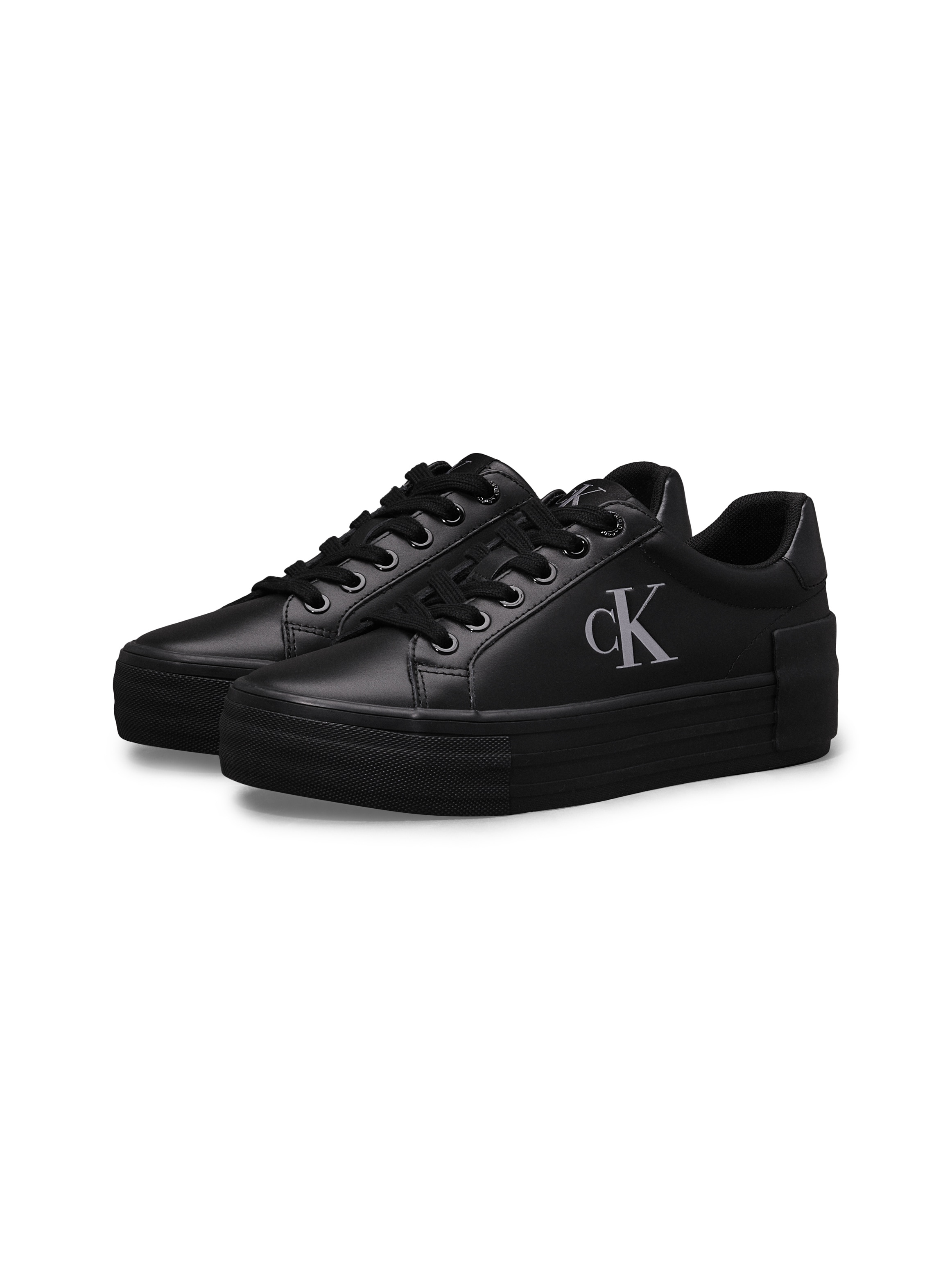 Calvin Klein Jeans Plateausneaker "VULC FLATFORM LOW MG LTH", Halbschuh, Freizeitschuh, Sneaker mit seitlichem CK-Logo