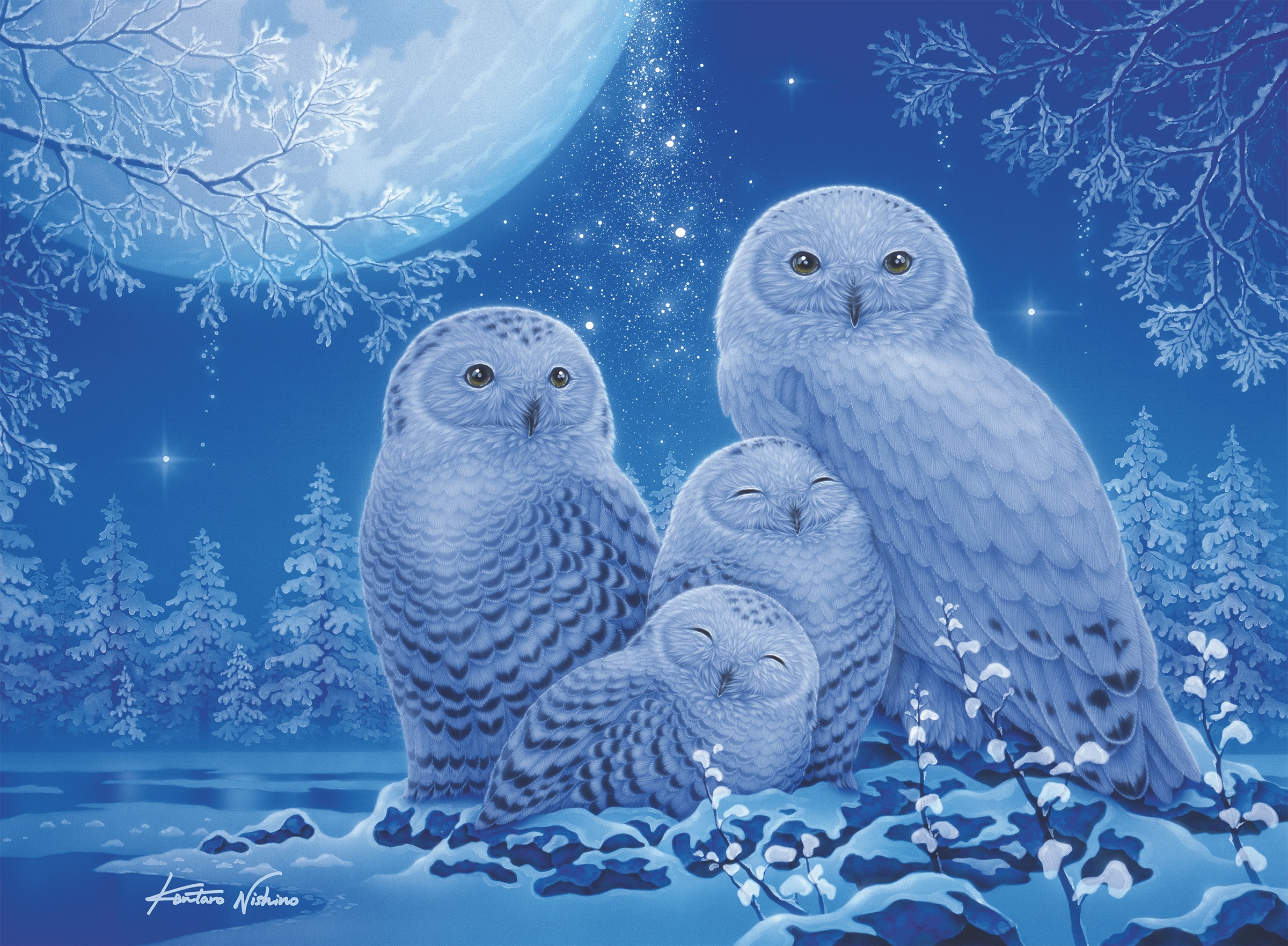 Ravensburger Puzzle »Glow in the Dark, Eulen im Mondschein«, Made in Germany