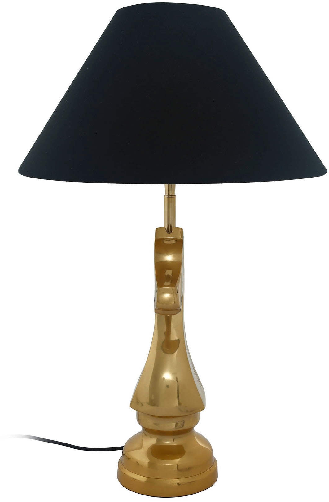 KAYOOM Tischleuchte "Tischlampe Bishop 125", schwarz, 1, H: 62cm, 1 Stk., Leuchten, mit dekorativem Schah-Pferd-Sockel aus Metall, mit Stoffschirm, Tischleuchte 2