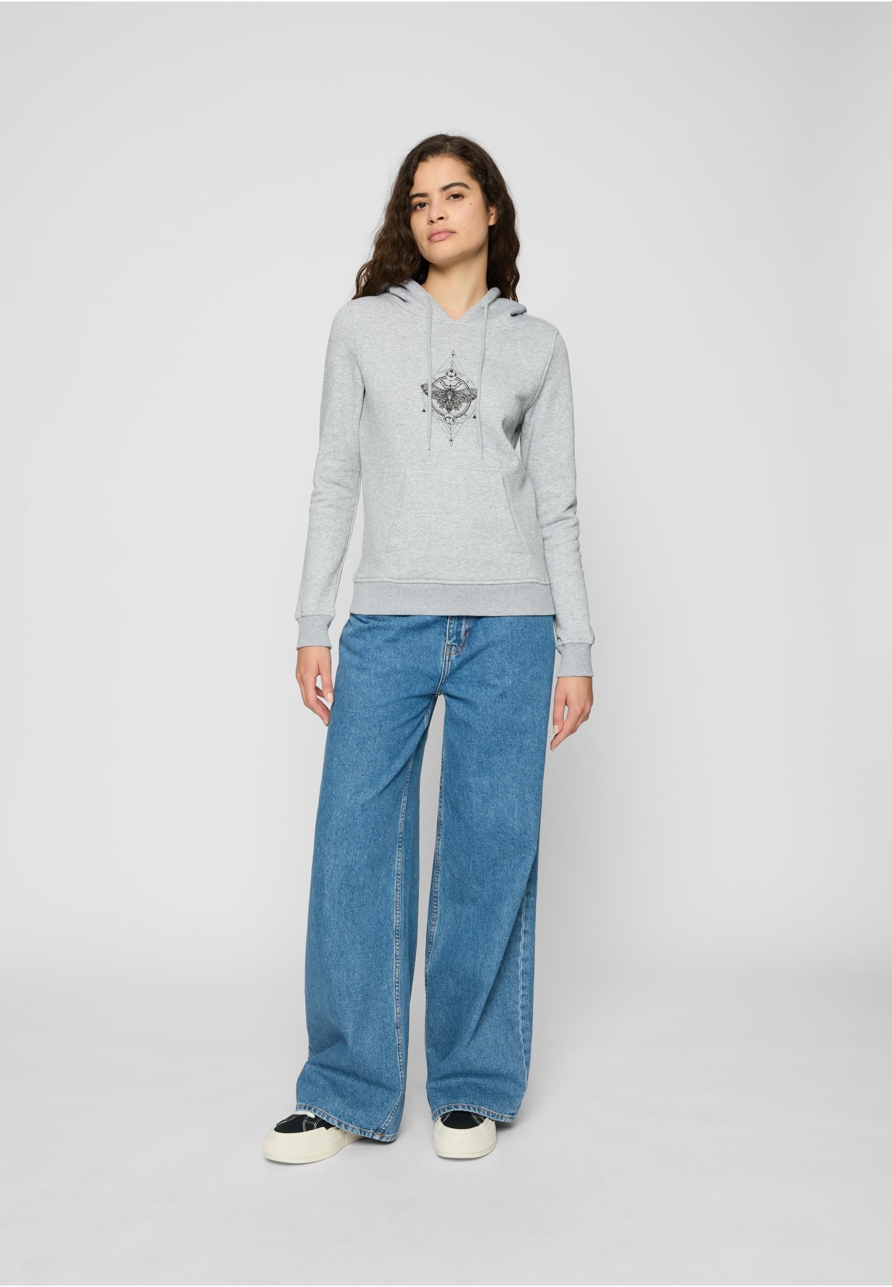 MisterTee Rundhalspullover »MisterTee Damen Ladies Moth Hoody«, (1 tlg.)