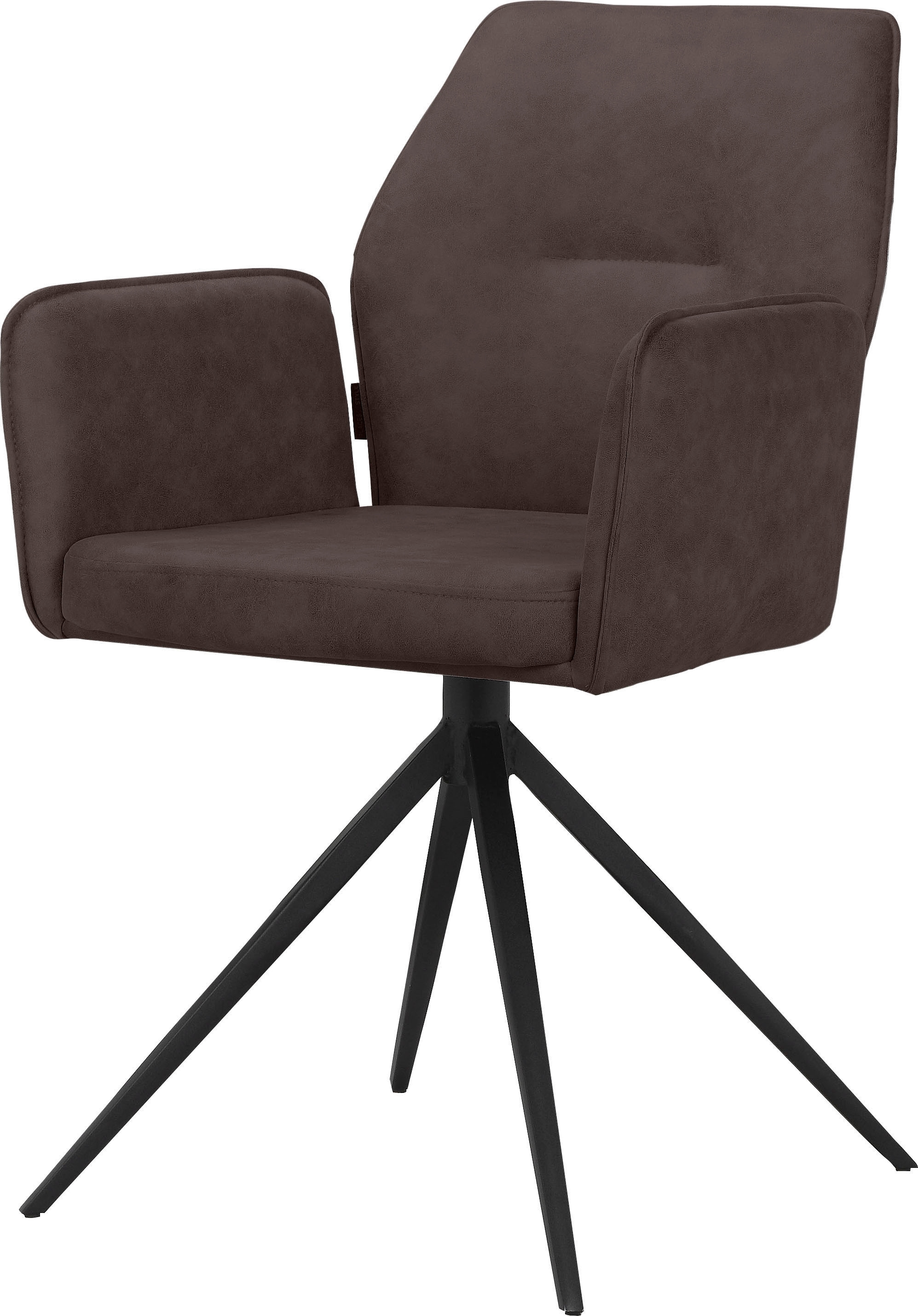 Places of Style Esszimmerstuhl »Ozias«, 2 St., Microfaser, Sitz und Rücken gepolstert, Gestell aus Metall schwarz, Sitzhöhe 50 cm