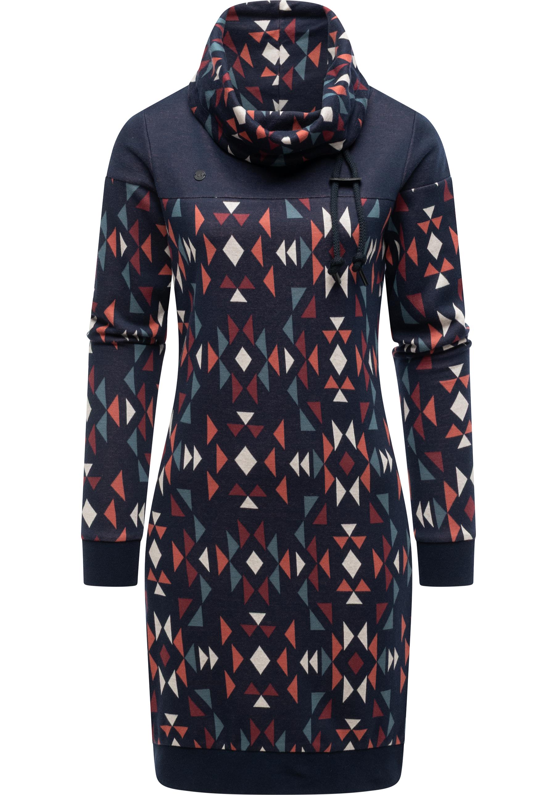 Ragwear Sweatkleid "Chlloe Aztec YOUMODO" Ohne Taschen stylisches Langarm Minikleid mit Aztec-Muster