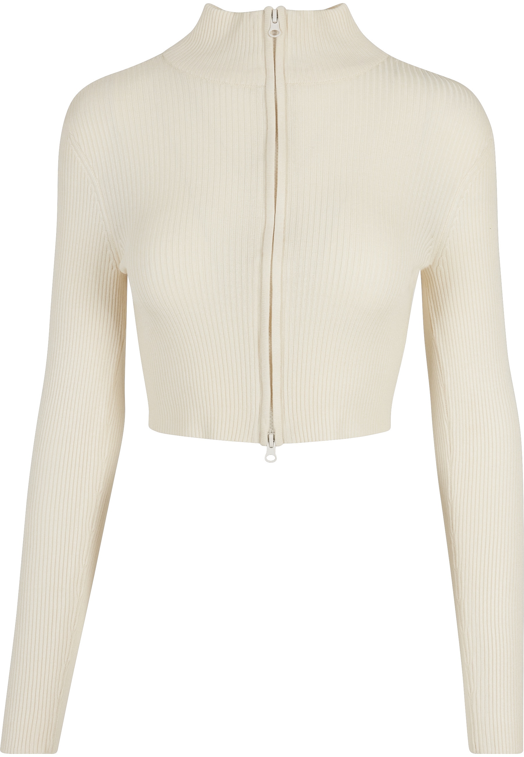 URBAN CLASSICS Cardigan "Urban Classics Damen Ladies Cropped Rib Knit Zip C günstig online kaufen