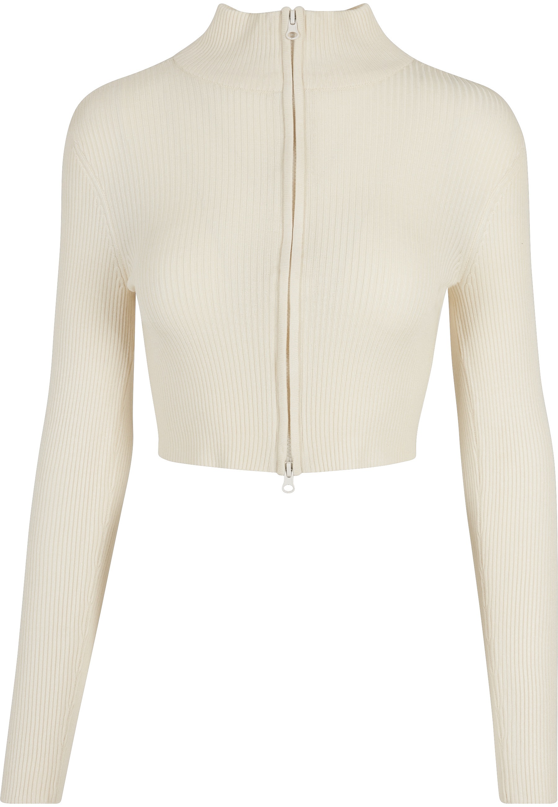 URBAN CLASSICS Cardigan "Urban Classics Damen Ladies Cropped Rib Knit Zip Cardigan" 1