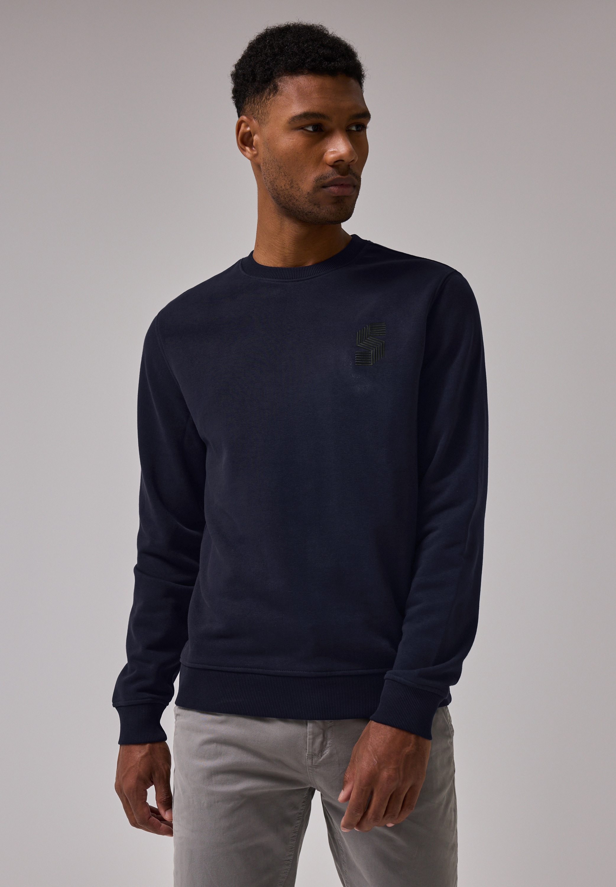 STREET ONE MEN Sweatshirt, mit Rundhalsausschnitt