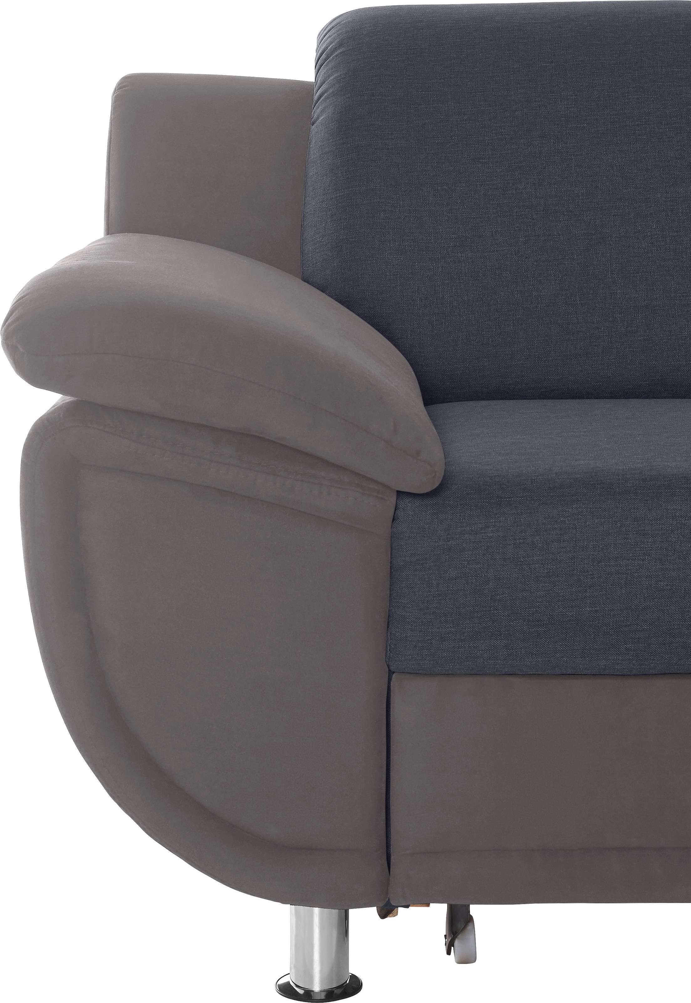 TRENDMANUFAKTUR Ecksofa »Rondo 3, zeitlos und bequem, Materialmix, breite Armlehnen, L-Form«, wahlweise mit Federkern für mehr Komfort, wahlweise mit Bettfunktion