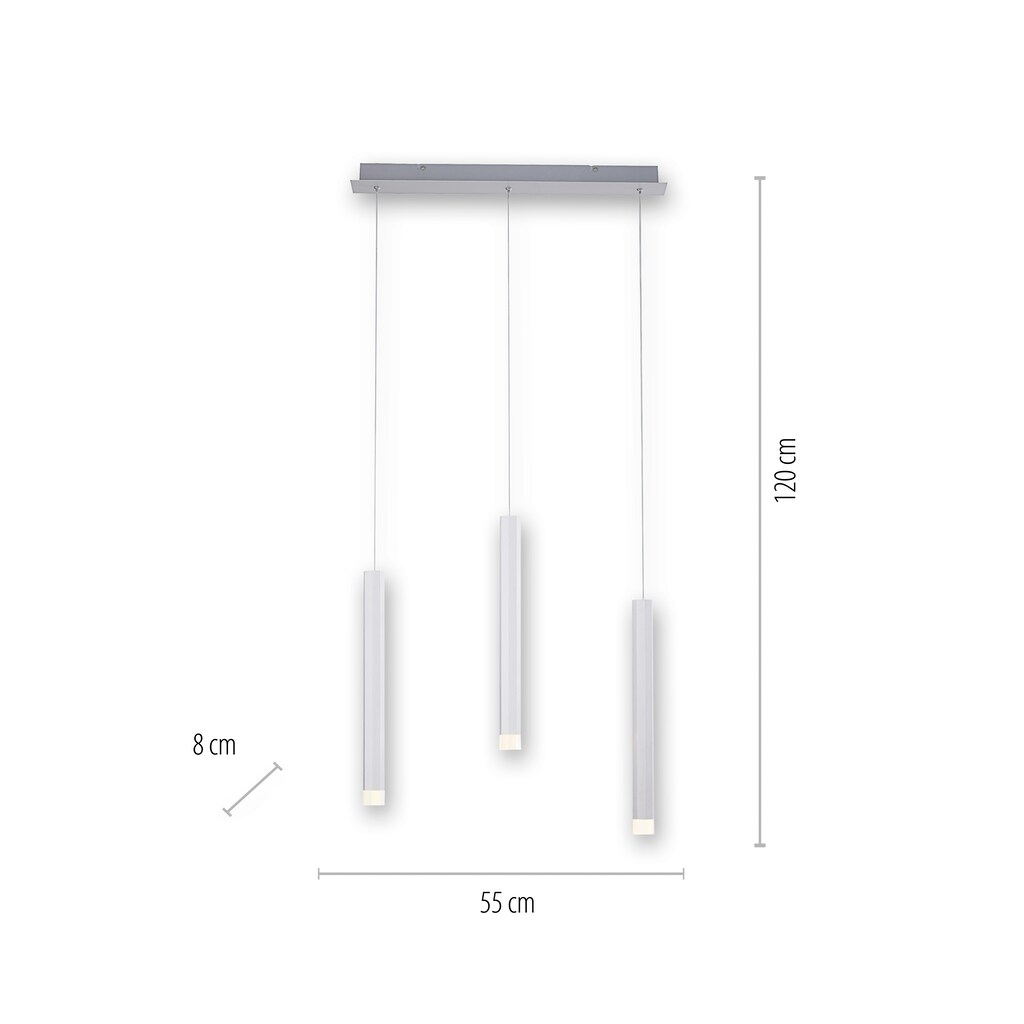 JUST LIGHT Pendelleuchte »BRUNO«, 3 flammig-flammig