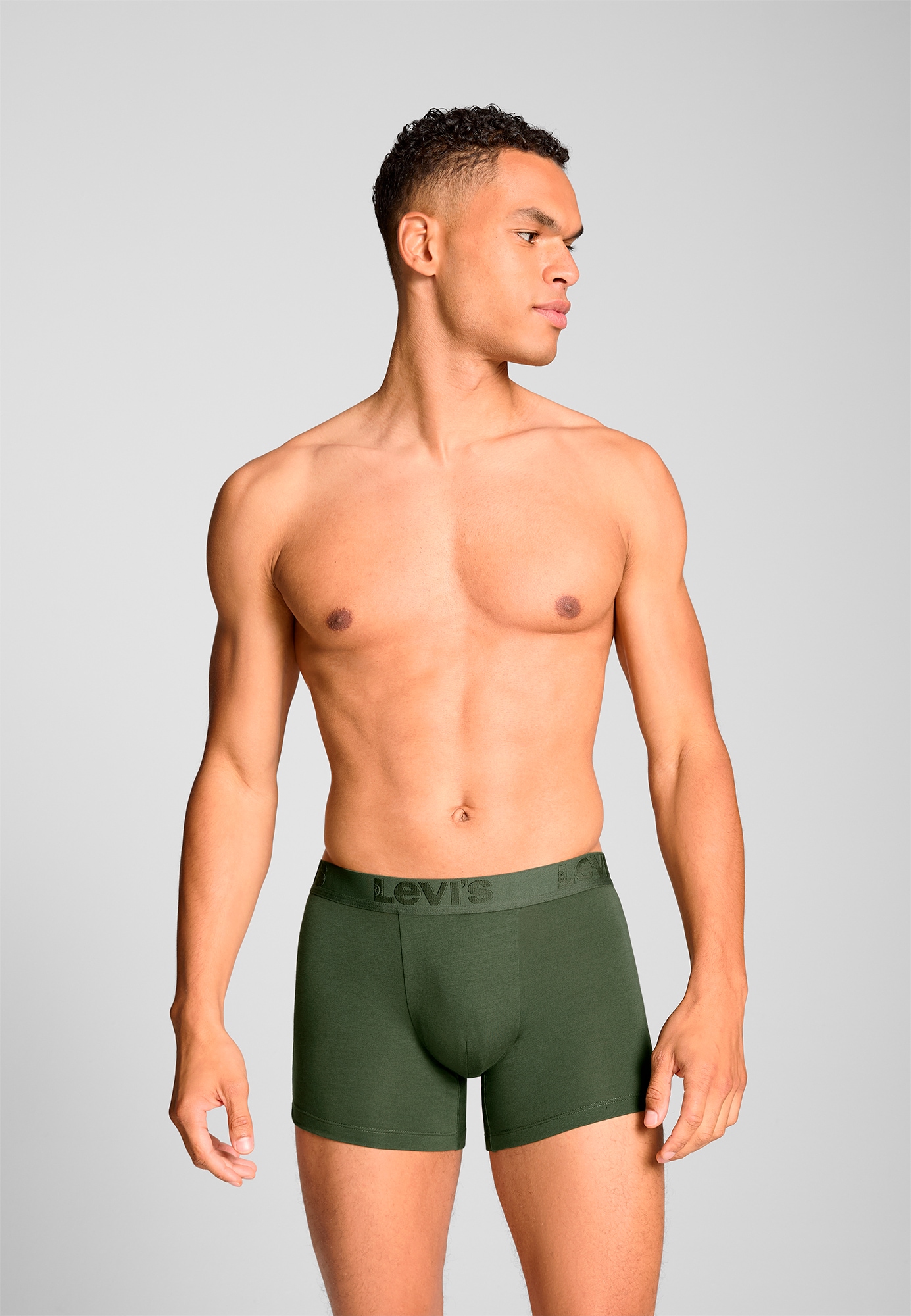 Levi's® Boxershorts »LEVIS MEN PREMIUM BOXER BRIEF 3P«, (3er Pack), mit breitem Logobund