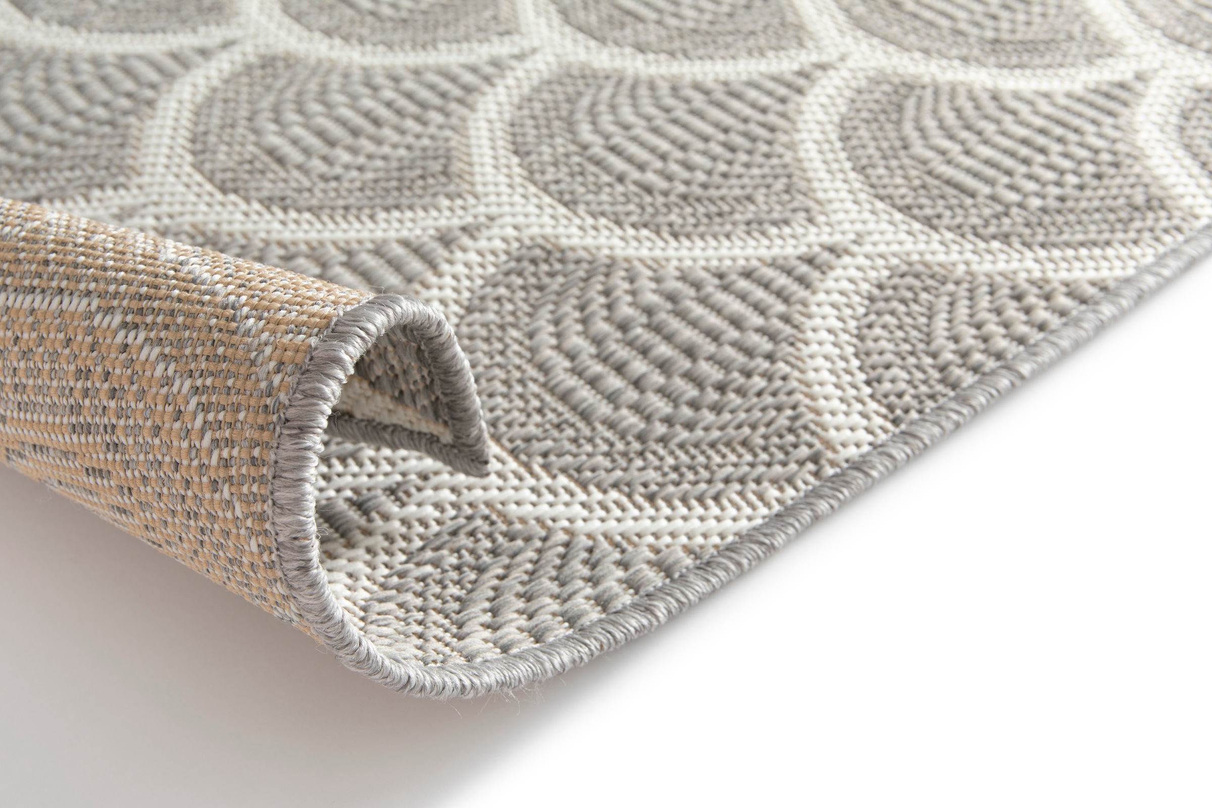 Primaflor-Ideen in Textil Teppich »Outdoorteppich RENEW - Arcs«, rechteckig, 4 mm Höhe, Flachgewebe, boho, In- und Outdoor geeignet, Balkon & Terrasse