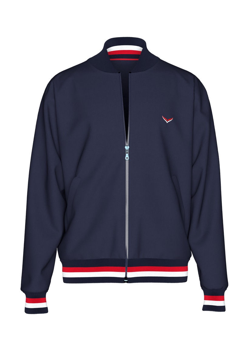 Trigema Sweatjacke "TRIGEMA Collegejacke mit kontrastfarbigen Elementen" 1 günstig online kaufen