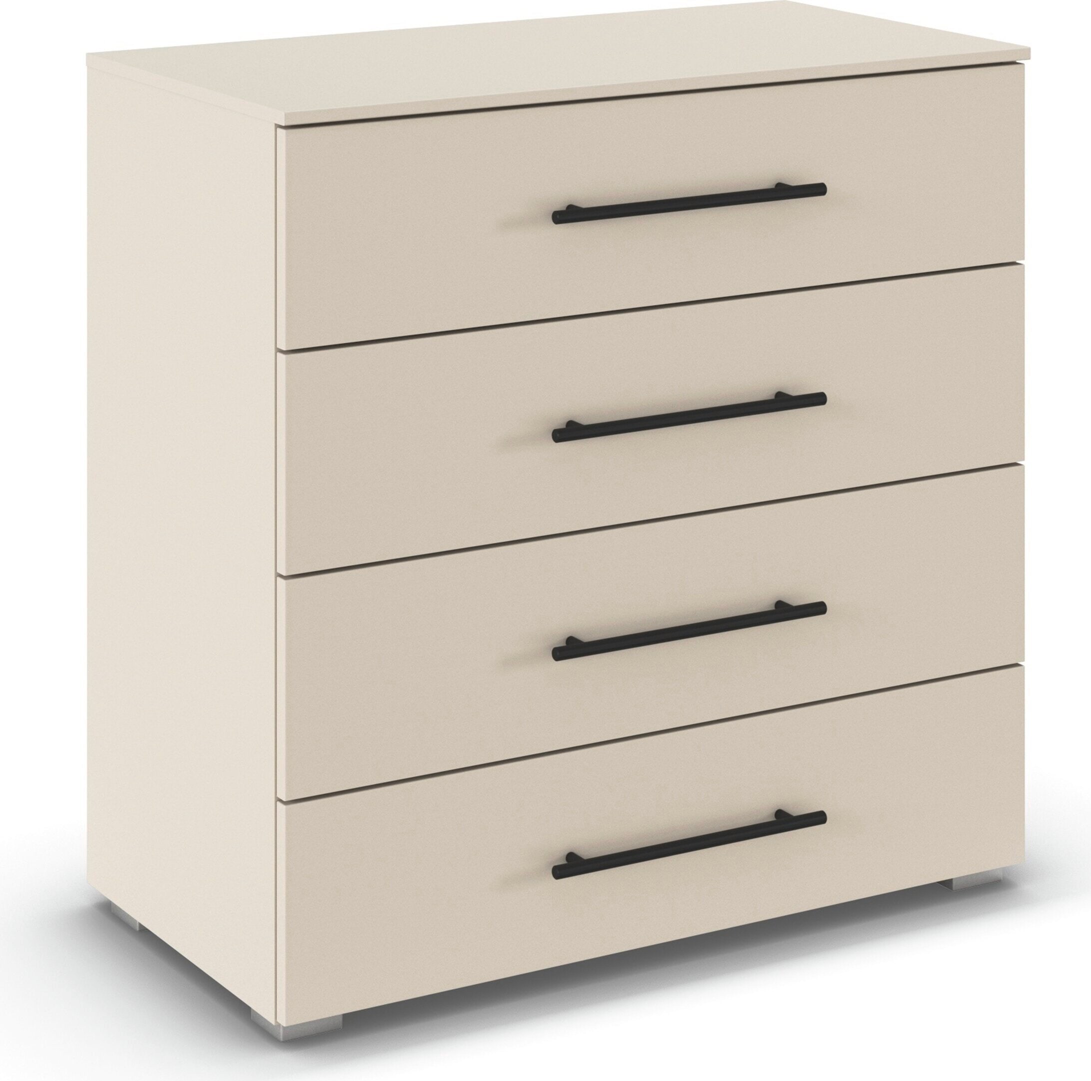OTTO home Schubkastenkommode "Highboard Sideboard Schubladenkommode Kommode RONDO" Breiten 40 oder 80 cm / Höhe 81 cm, mit 4 geräumigen Schubladen Metallgriff in Schwarz MADE IN GERMANY