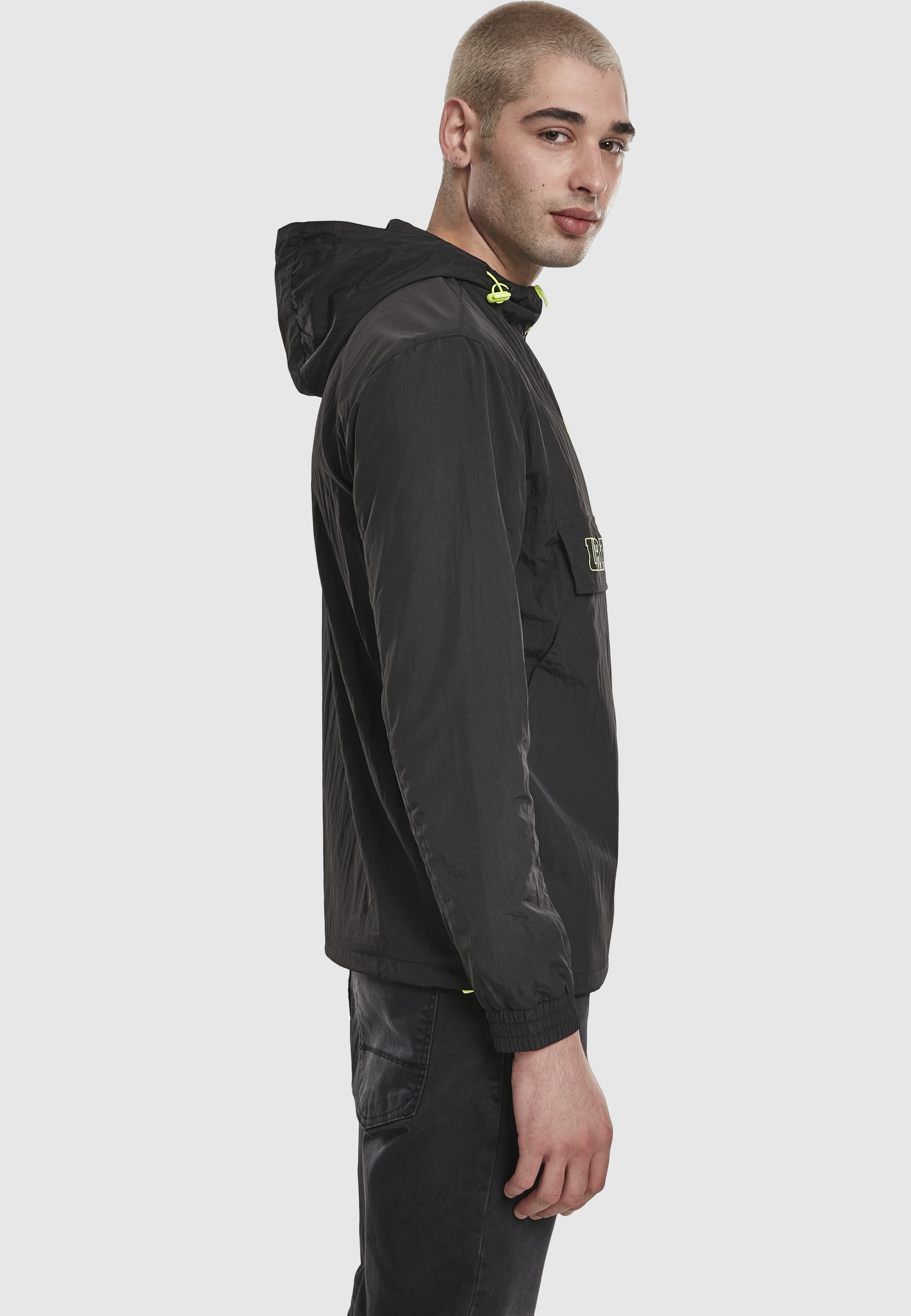 URBAN CLASSICS Anorak »Urban Classics Herren Contrast Pull Over Jacket« 1 Stk. tlg. mit Kapuze