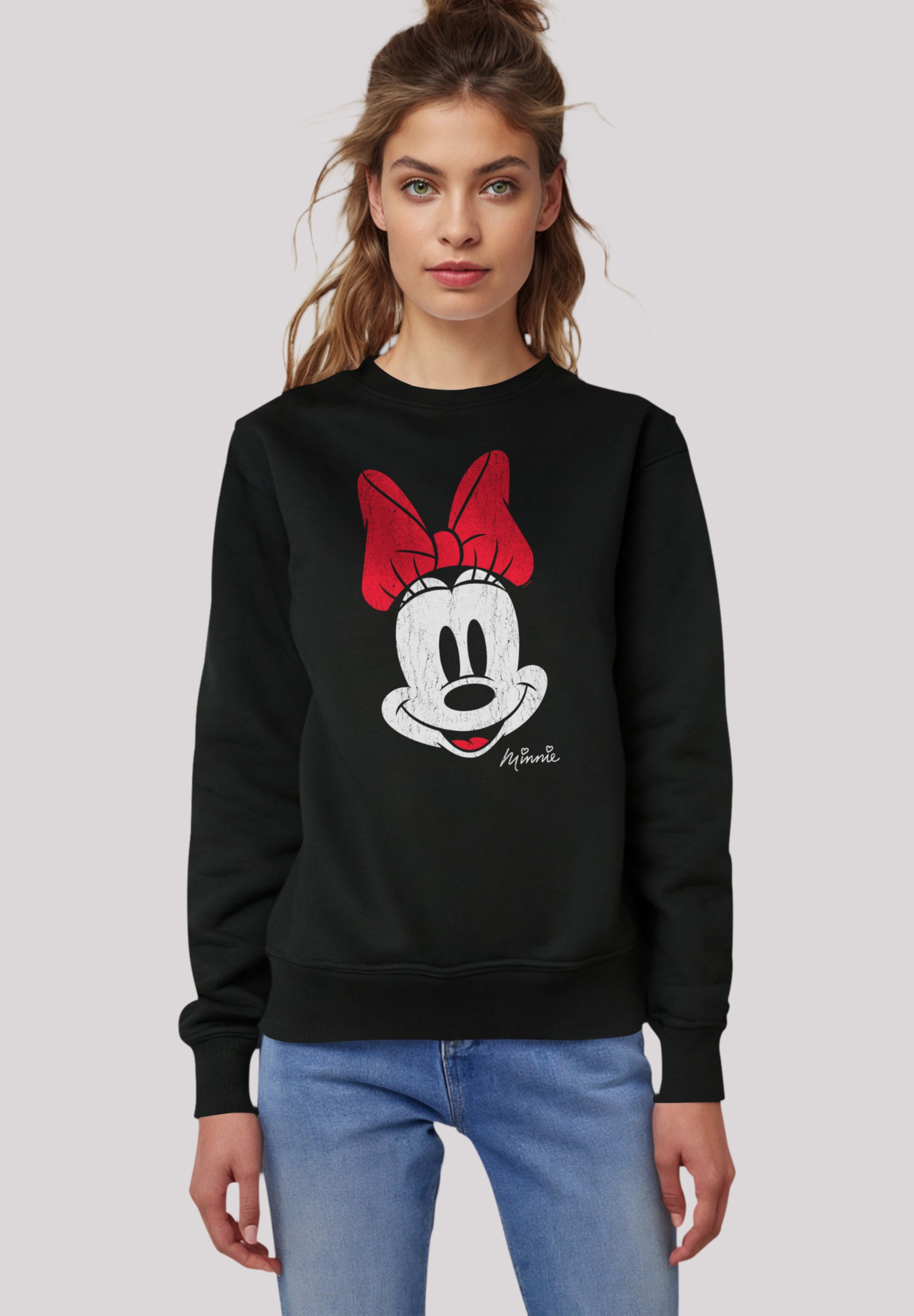 F4NT4STIC Sweatshirt »Disney Micky Maus Minnie Gesicht Vintage Look«, Premium Qualität