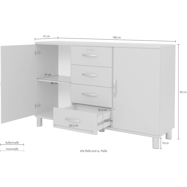 Tenzo Sideboard »Malibu«, mit dem Malibu Logo auf der mittleren  Schubladenfront, Breite 146 cm | BAUR