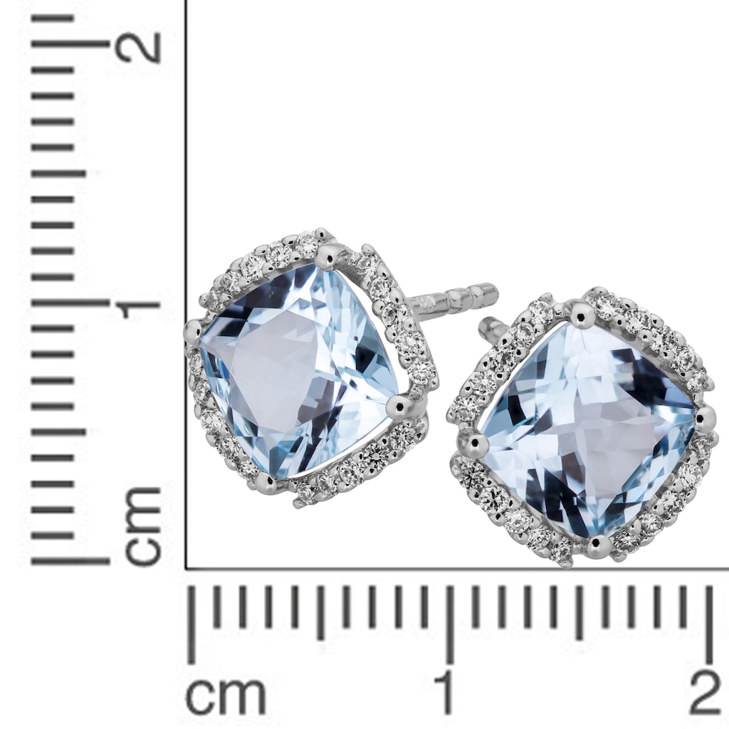 Orolino Paar Ohrstecker »585 Gold mit Blautopas (beh.) + Brillanten 0,16ct.«