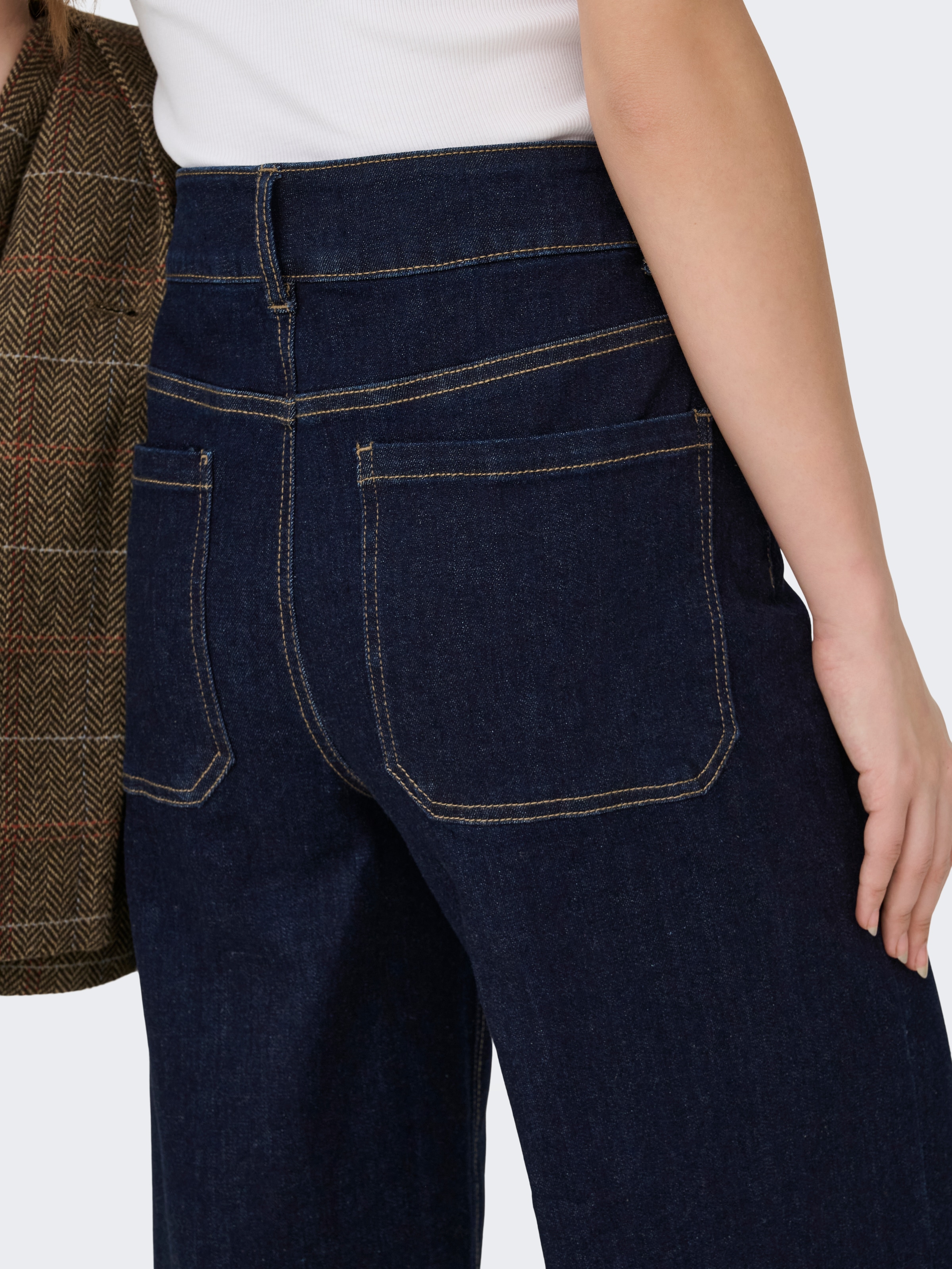 ONLY High-waist-Jeans »ONLMADISON HW DO BT CRP WD DNM GUA85NOOS« Materialmix, High Waist