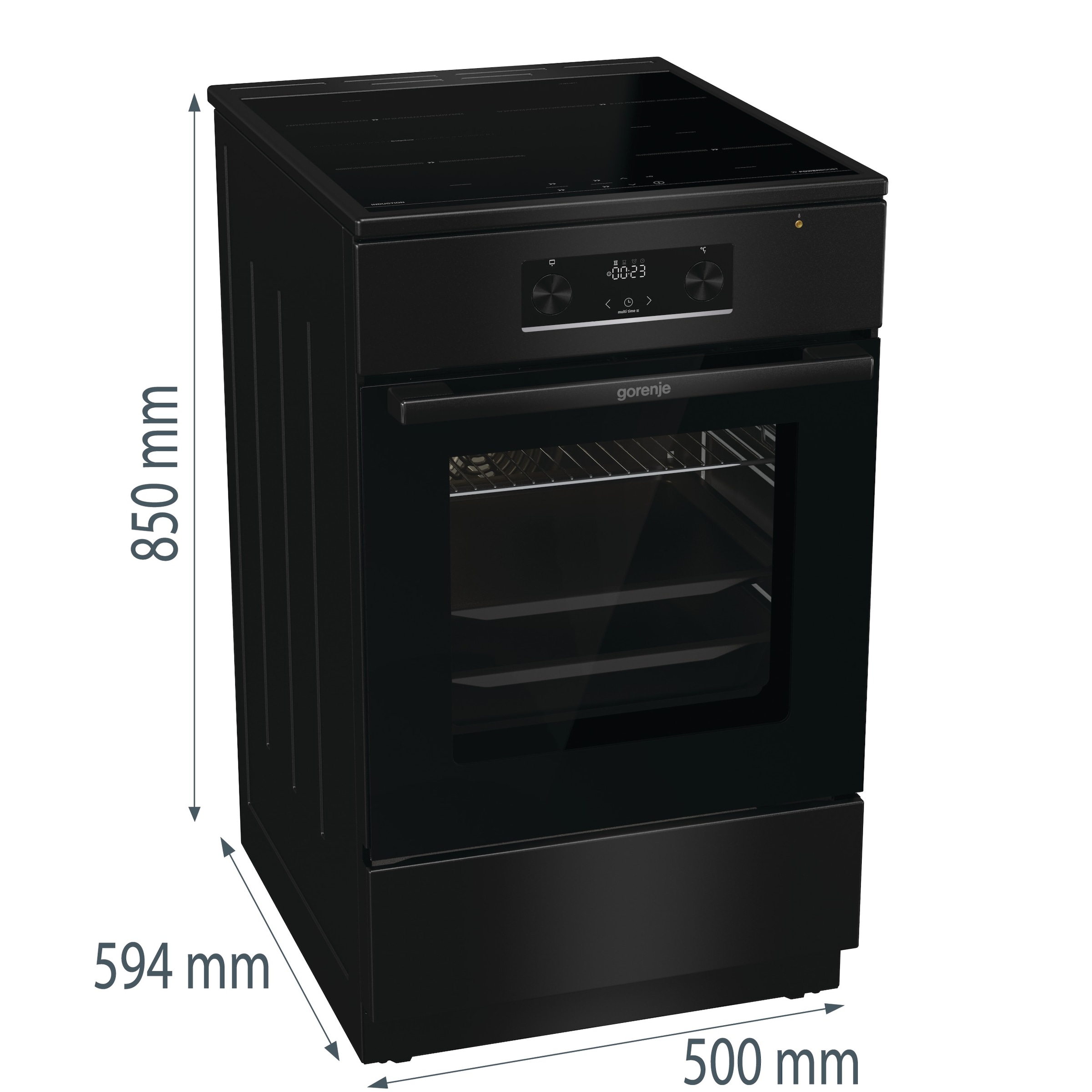 GORENJE Induktions-Standherd »MEKIS510IB« mit 1-fach-Teleskopauszug Aqua Clean 1 Stk. tlg. Pizzafunktion mit 275 °C – perfekt für Pizza, Focaccia und mehr!