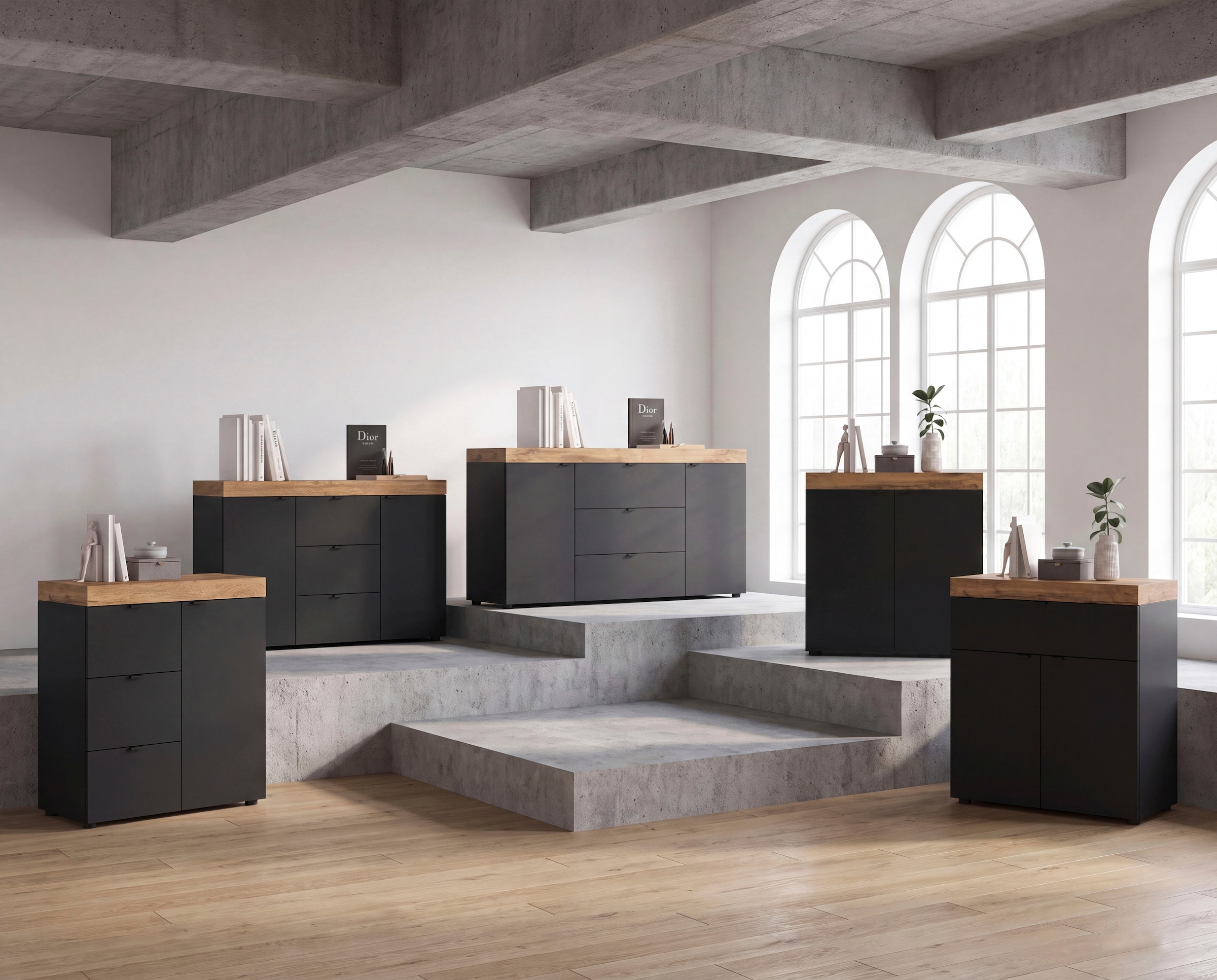 OTTO home Sideboard »MAMBO II, Breite 125 cm, 2 Türen, 3 Schubkästen« 1 Stk. tlg. Sideboard, Kommode, Wohnzimmer, Flur, Arbeitszimmer