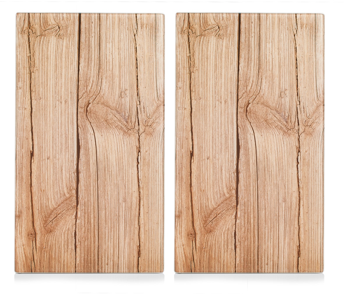 Zeller Present Schneide- und Abdeckplatte »Wood«, (Set, 2 tlg.), Elastikfüßen