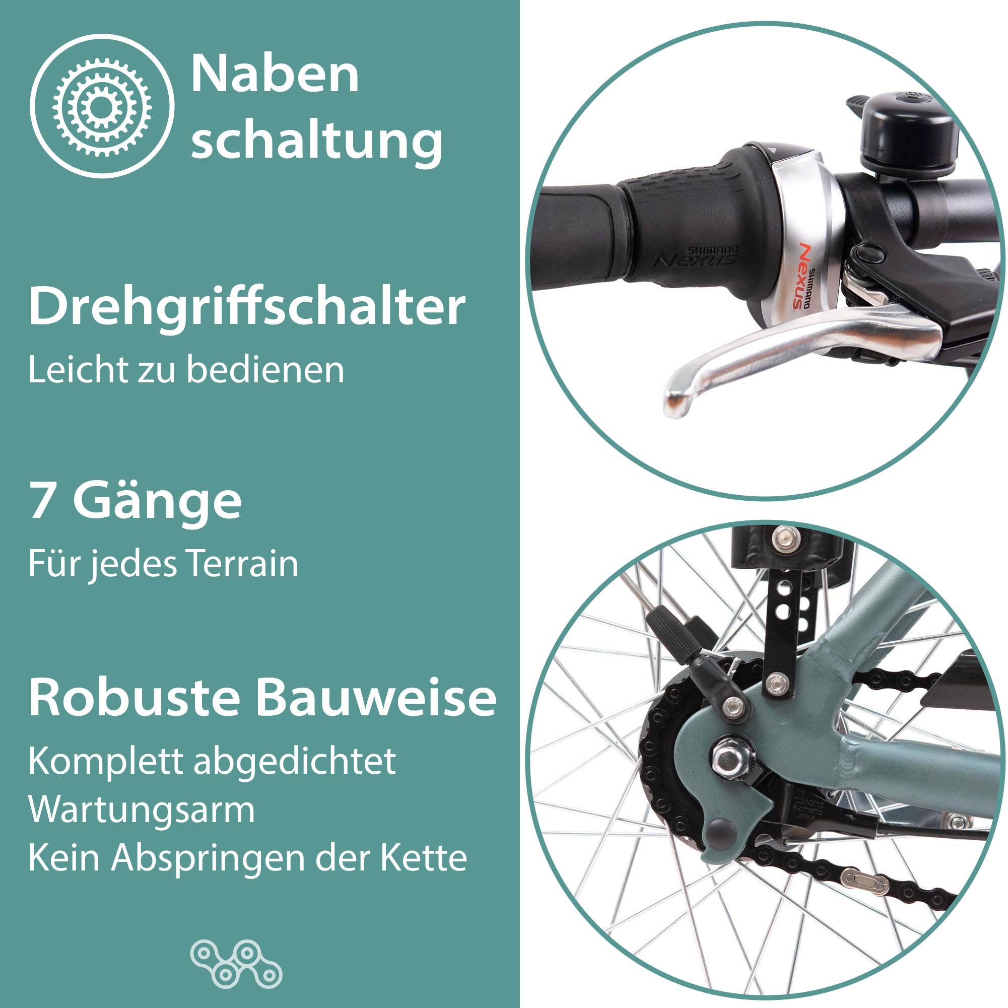 Tretwerk E-Bike »Mystic«, 7 Gang, Frontmotor 250 W, Pedelec, Elektrofahrrad für Damen u. Herren