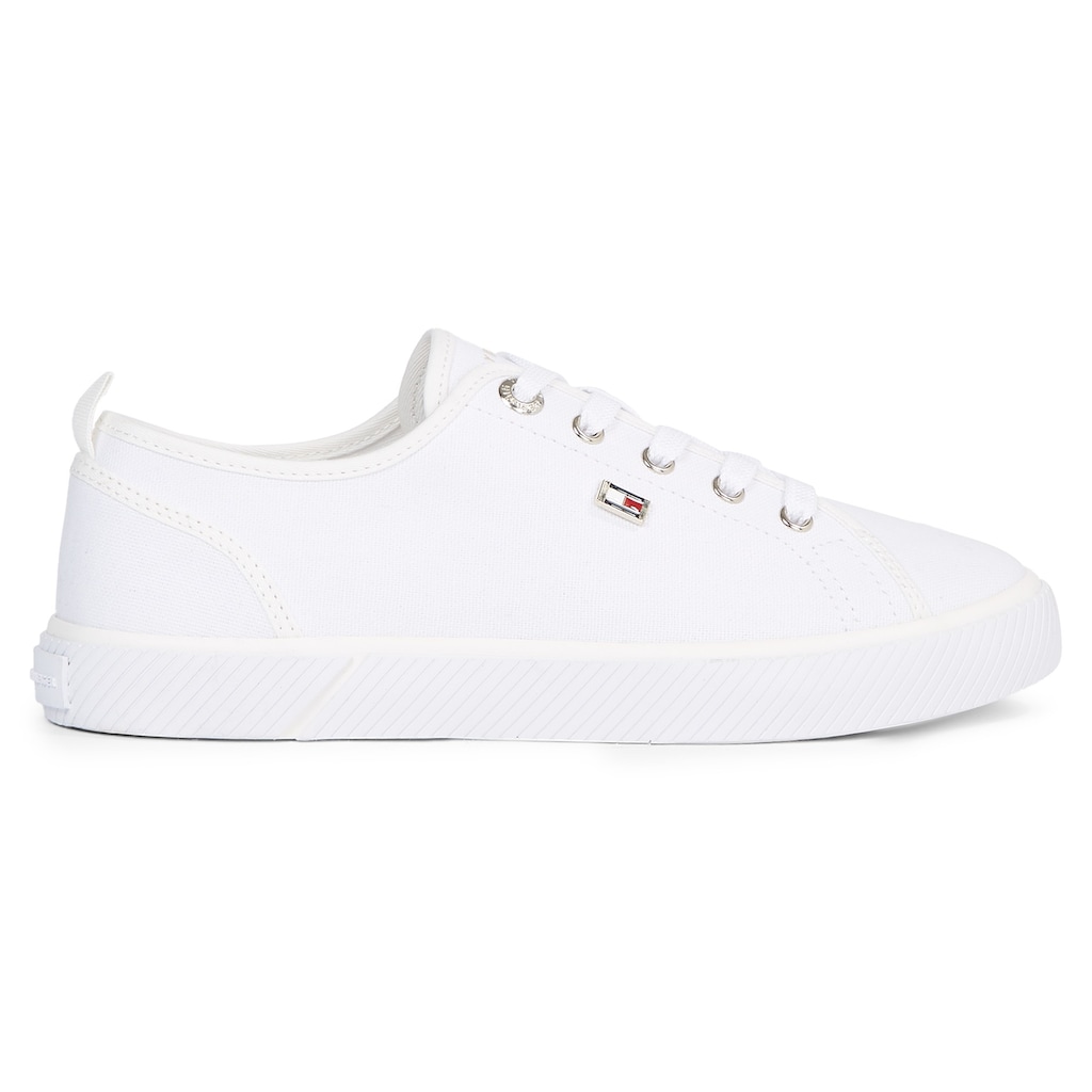 Tommy Hilfiger Plateausneaker »VULC CANVAS SNEAKER«, Freizeitschuh, Halbschuh, Schnürschuh mit praktischer Anziehlasche