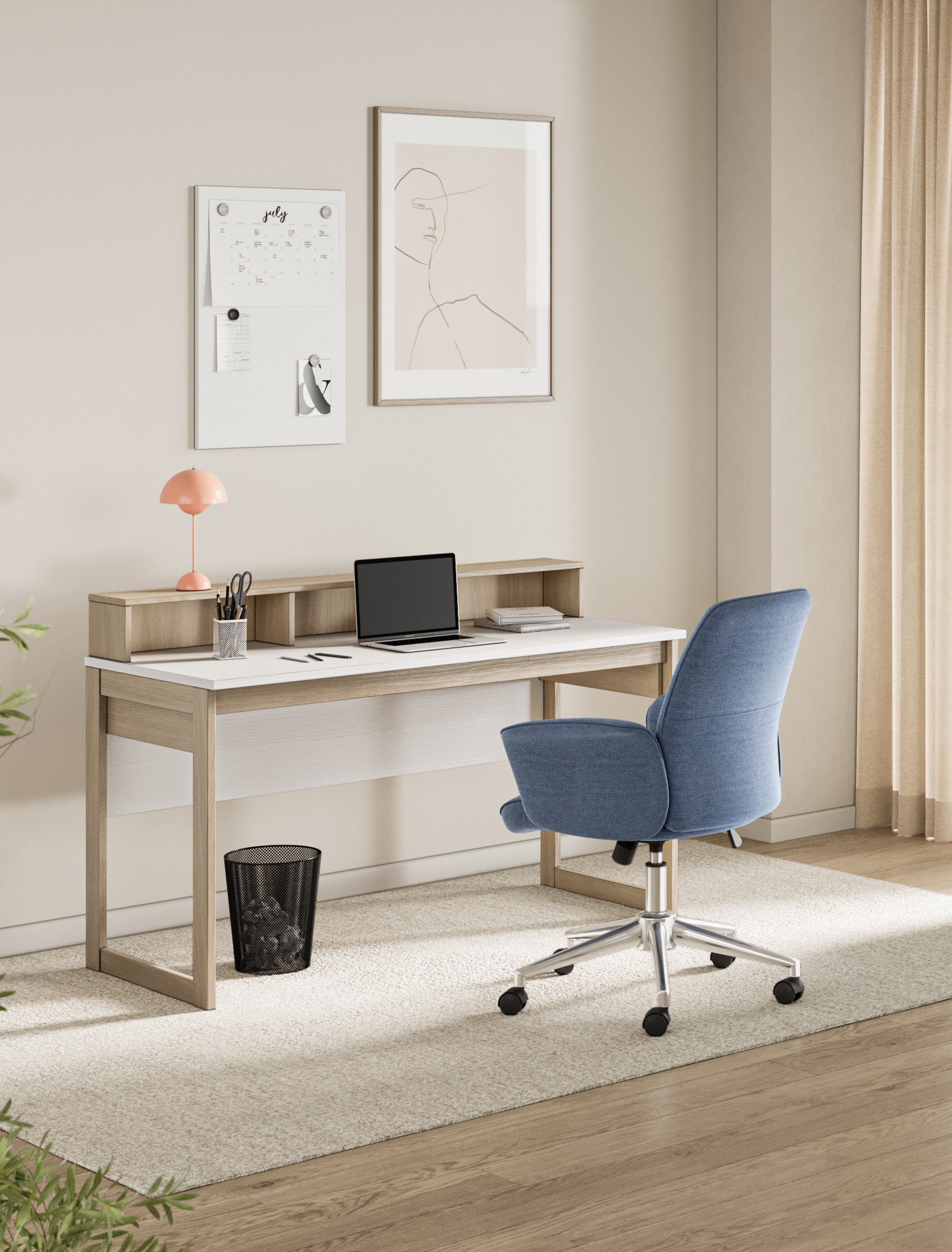 Home affaire Schreibtisch »Stranda, Arbeitstisch im Skandi Style, Bürotisch in zwei Farben«, moderner Computertisch, wohnliches Home Office