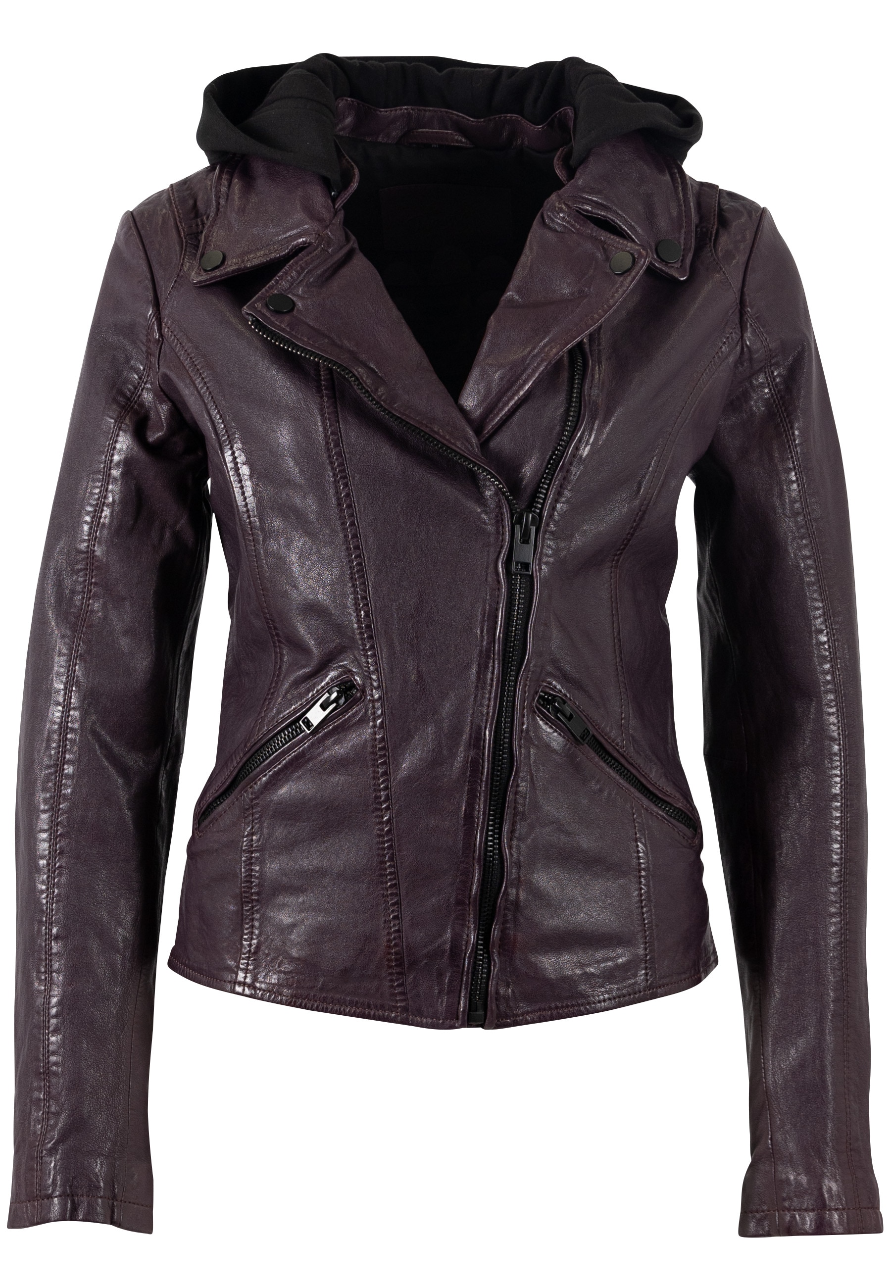 Mauritius Lederjacke "MWTary SF", mit Kapuze, mit Jerseykapuze und Reverskr günstig online kaufen