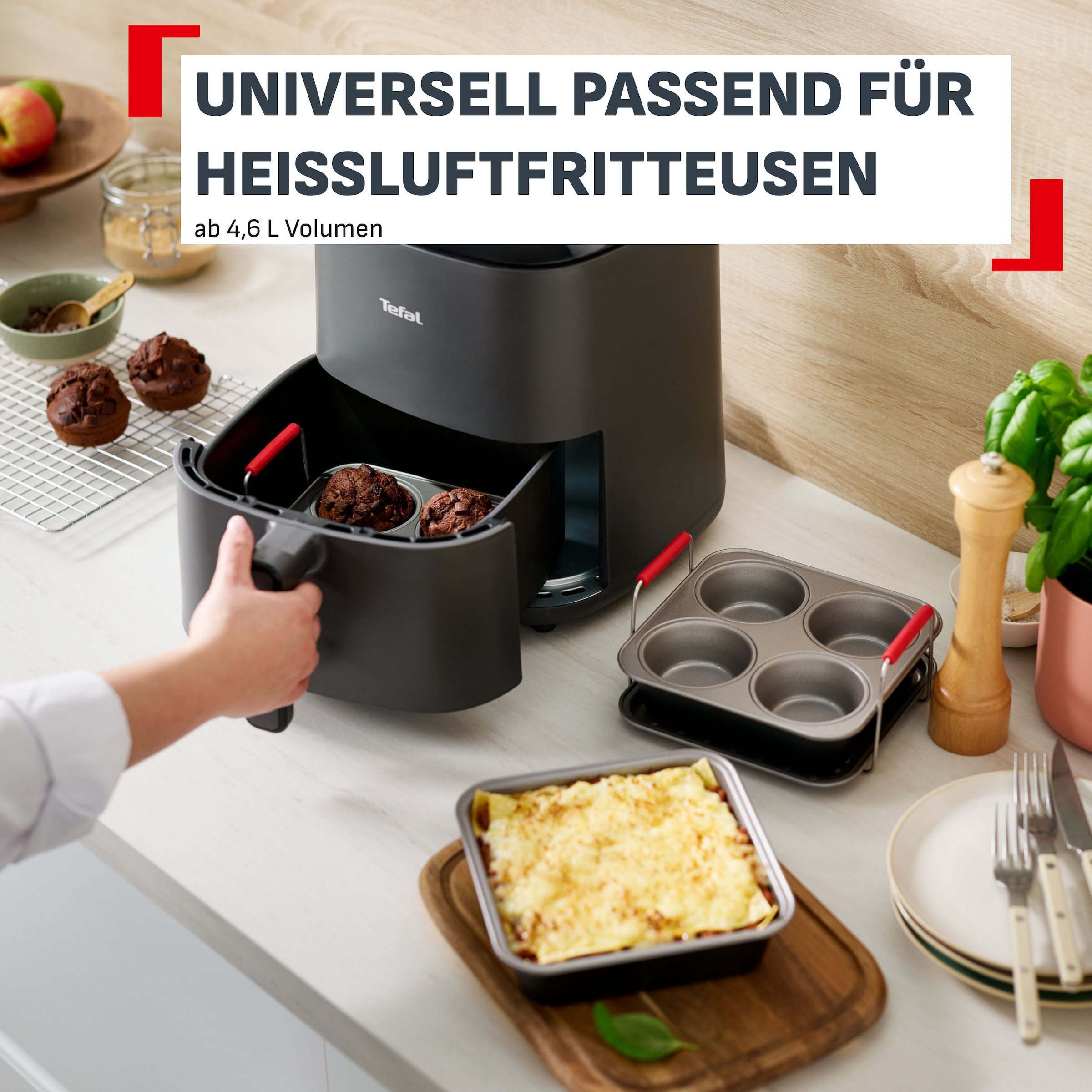Tefal Backform »Dail'Easy, Backeinsatz für die Heißluftfritteuse« stapelbar, antihaftbeschichtet
