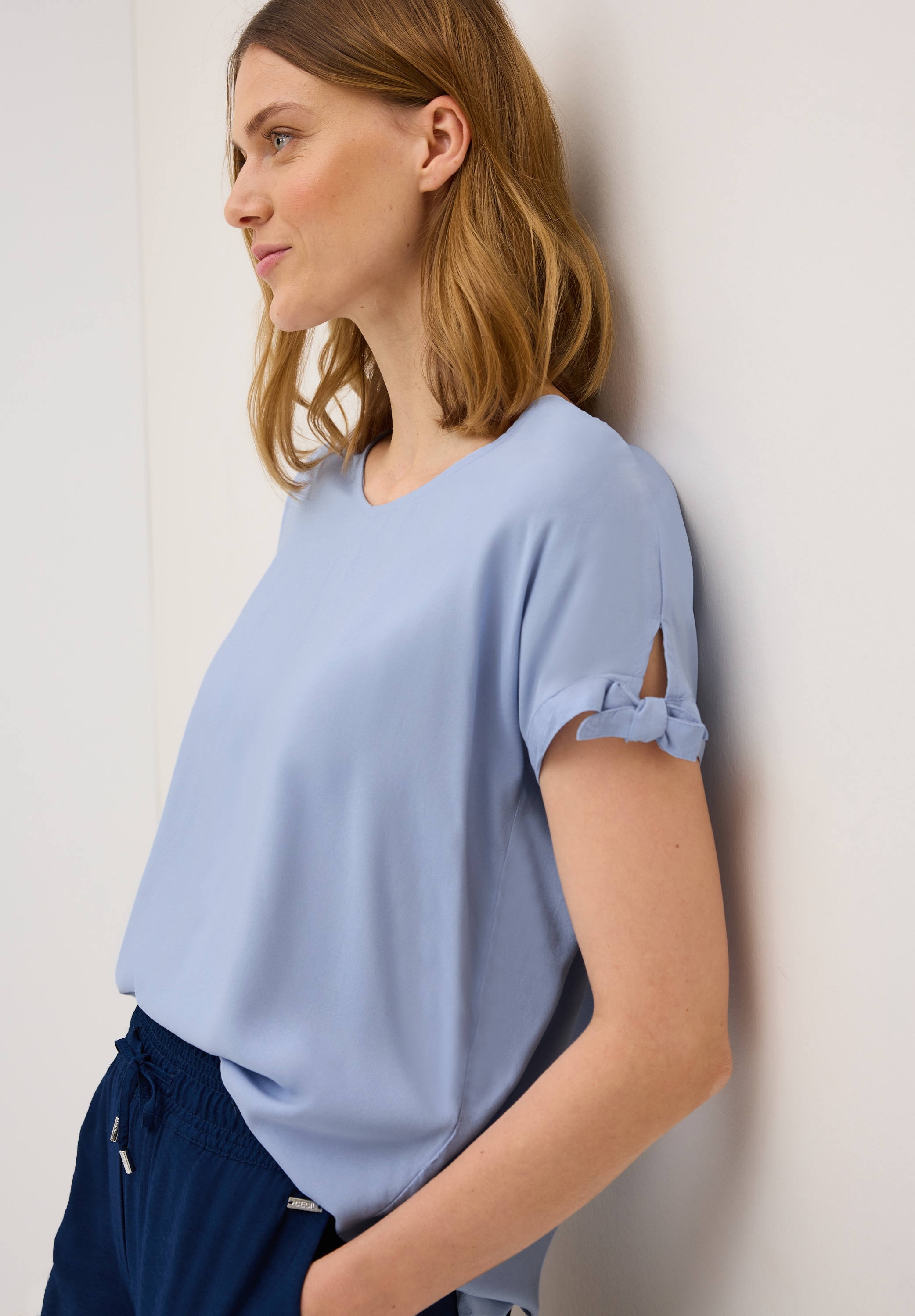 Cecil T-Shirt, Blusenshirt mit gerundetem V-Ausschnitt günstig online kaufen