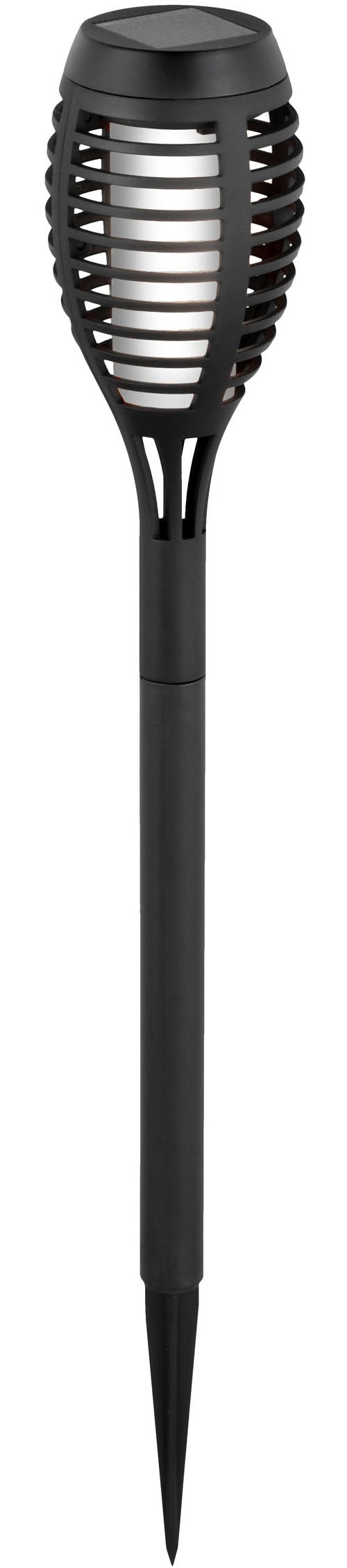 näve LED Solarleuchte »Fanilo«, 5 flammig, Leuchtmittel LED-Modul | LED fest integriert, 5er Set Fackeln, Flammeneffekt, schwarz, LED warmweiß, H: 45cm, D: 6cm
