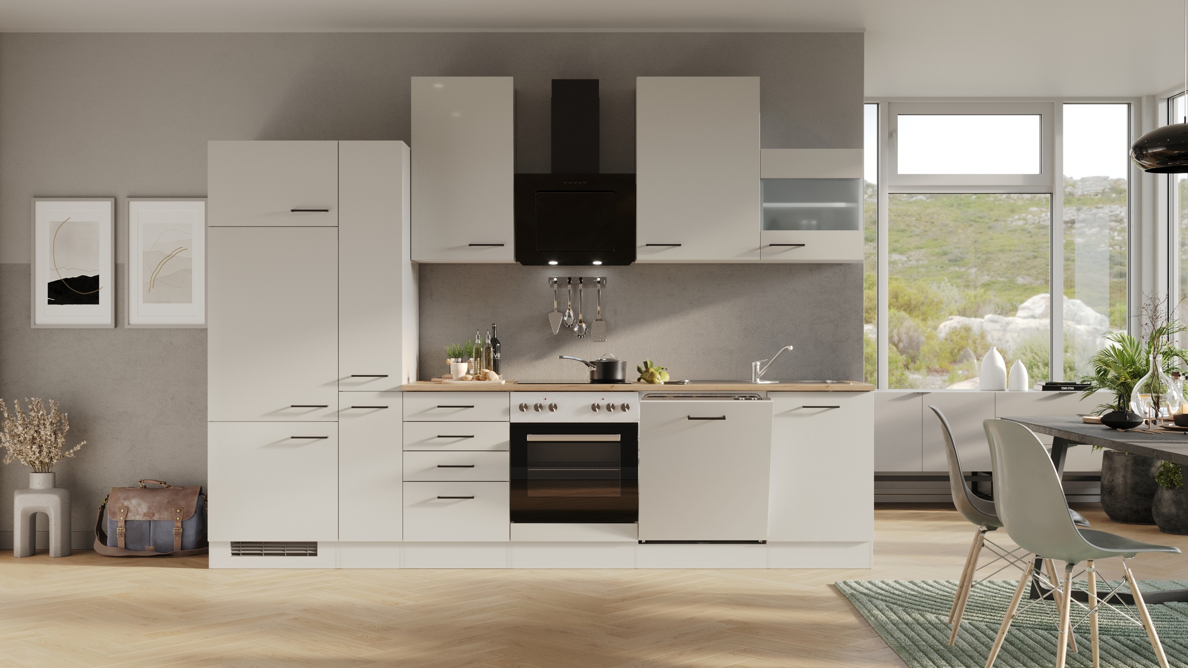 Flex-Well Küchenzeile "Lund" wahlweise mit E-Geräten, Gesamtbreite 310 cm günstig online kaufen