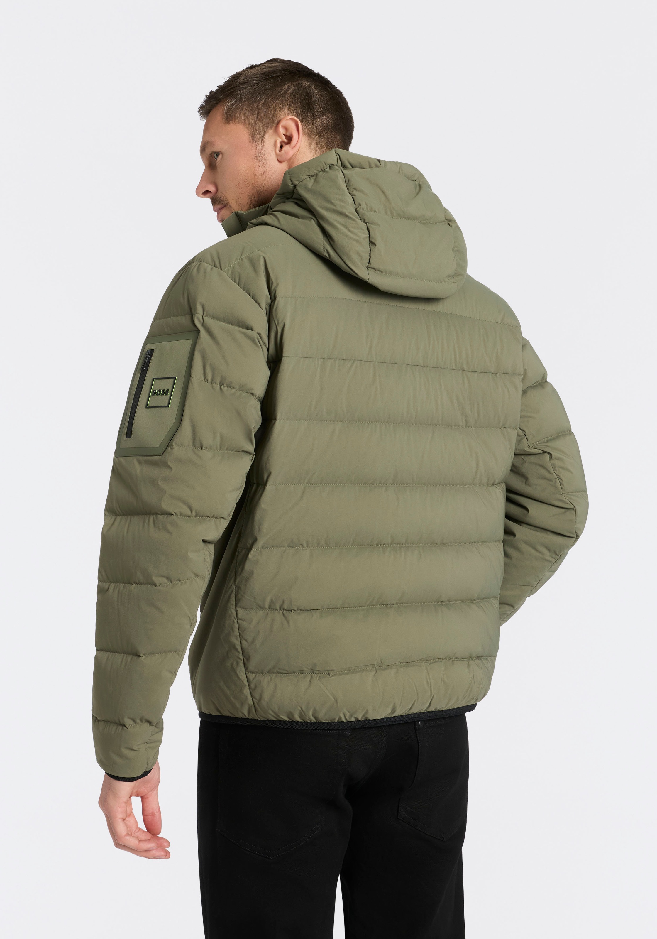 BOSS GREEN Steppjacke "OW Riplite JT HD" mit Kapuze abenehmbare Kapuze wass günstig online kaufen