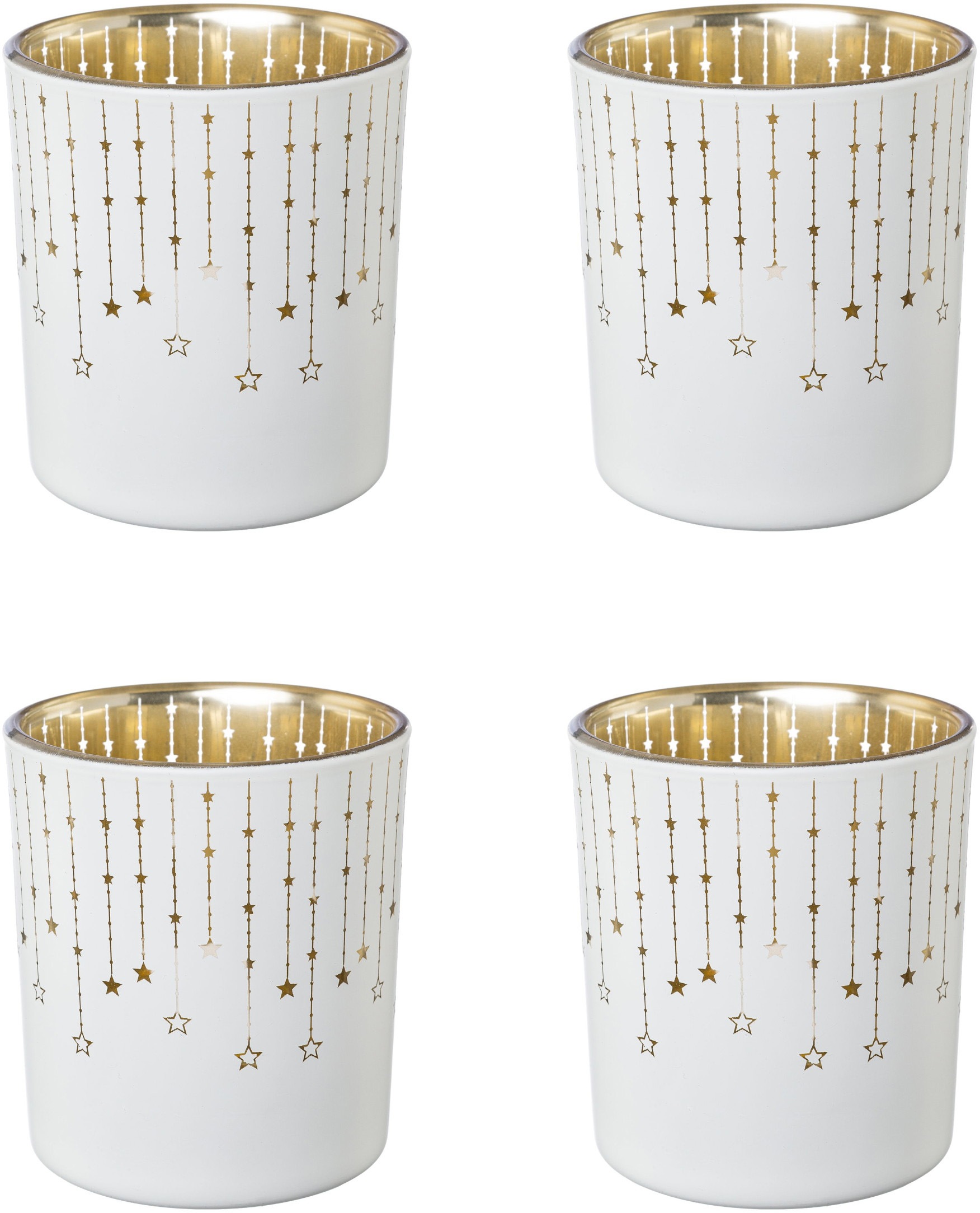 Creativ deco Teelichthalter "Weihnachtsdeko" mit goldfarbener Innenseite günstig online kaufen