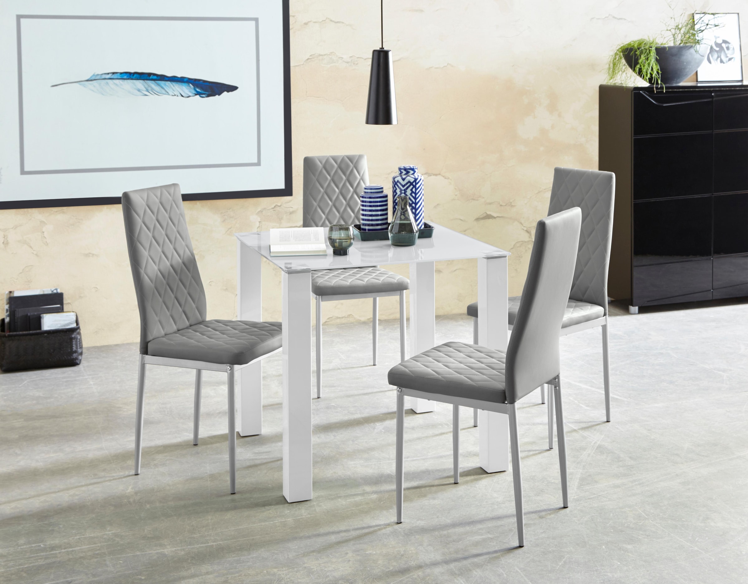 INOSIGN Essgruppe Set, 5 Stk. tlg. mit Glastisch, Breite 80 cm günstig online kaufen