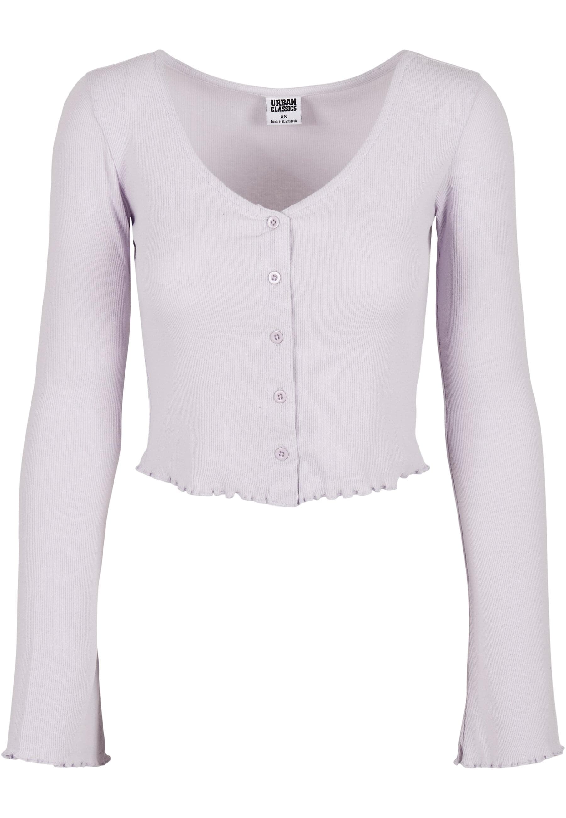 URBAN CLASSICS Langarmshirt "Urban Classics Damen Ladies Cropped Rib Cardig günstig online kaufen