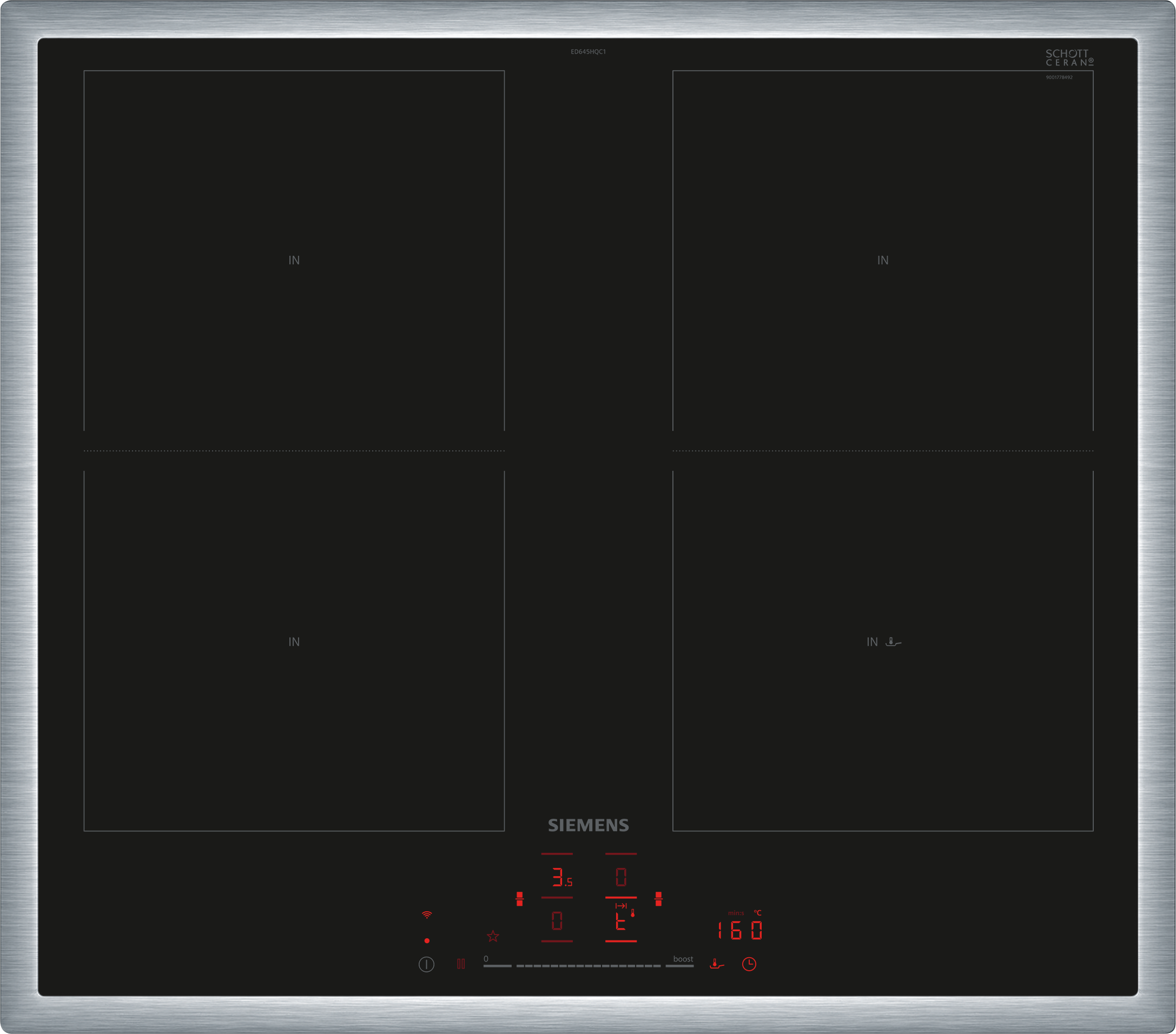 SIEMENS Induktions-Kochfeld "ED645HQC1E" Verbinde zwei Induktionszonen zu e günstig online kaufen