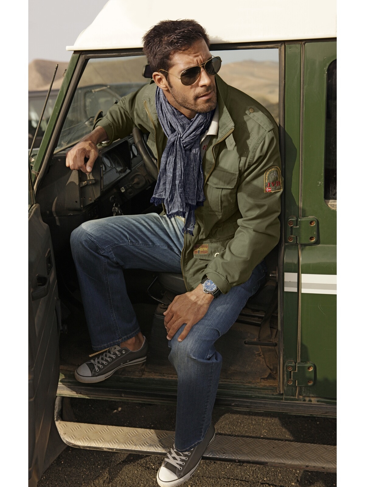 Jan Vanderstorm Fieldjacket »Fieldjacket BROR«, (1 St.), ohne Kapuze, in modischer Used-Optik