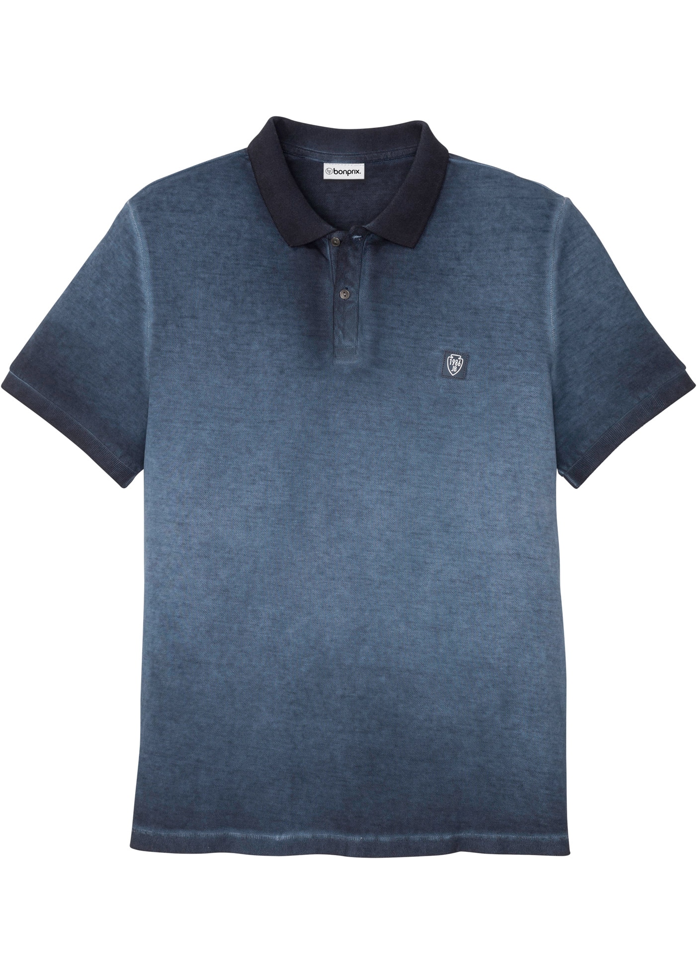 bonprix Poloshirt 1 Kurzarm, Polokragen, ausgewaschene Optik, aus Baumwolle
