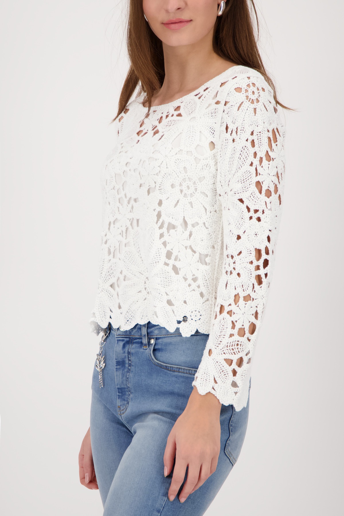 Monari Strickpullover "Cornelly" Regular fit mit Häkelmuster günstig online kaufen