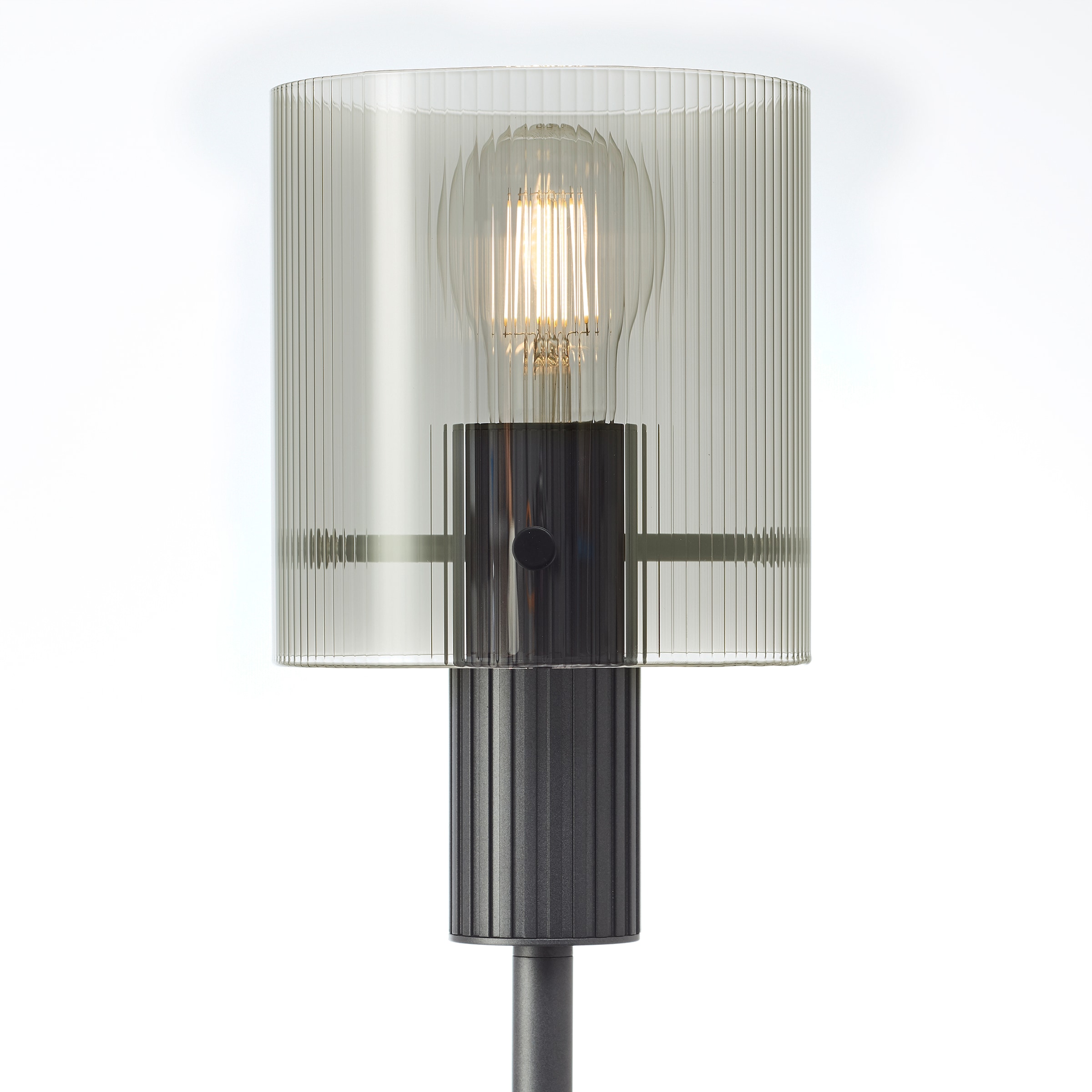 Brilliant Stehlampe »Riffelini«, 2 flammig, Leuchtmittel E27 | ohne Leuchtmittel, 152 x 28 x 34 cm, E27, geriffeltes Rauchglas, anthrazit