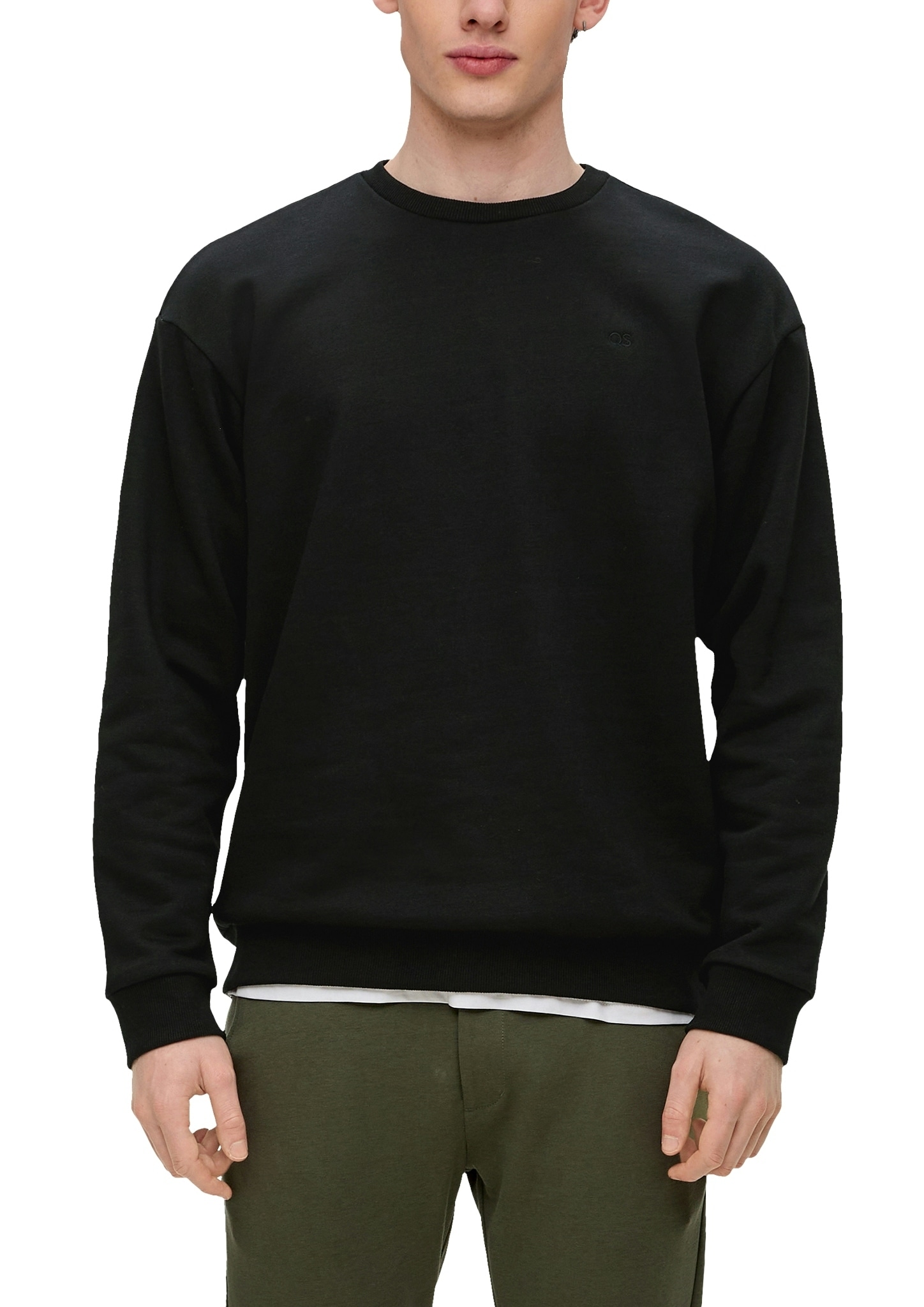 QS Sweatshirt, mit Logo Stickerei