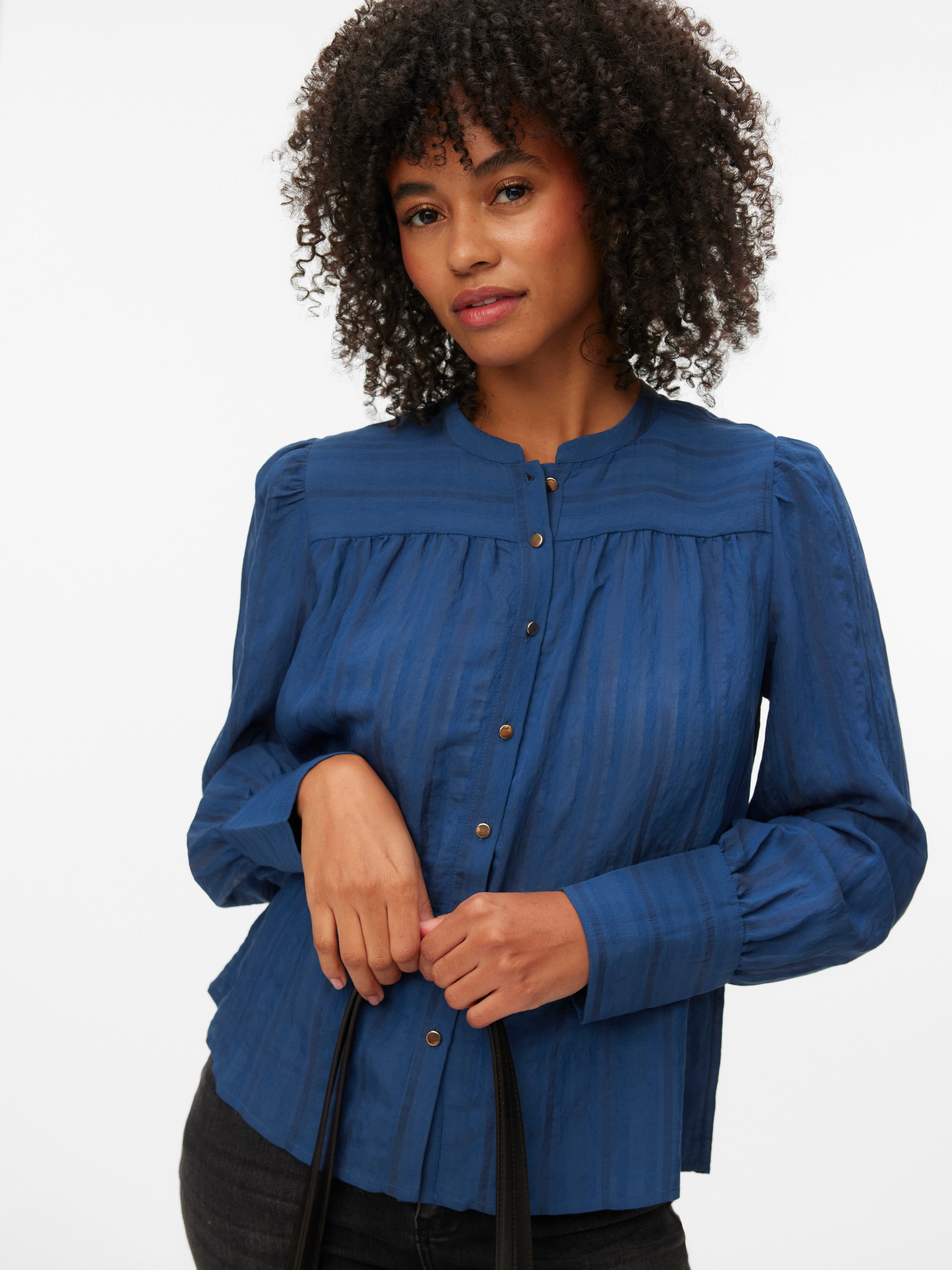 Vero Moda Hemdbluse "VMISELLE L/S SHIRT WVN BTQ" lange Bündchen, Ton-in Ton günstig online kaufen